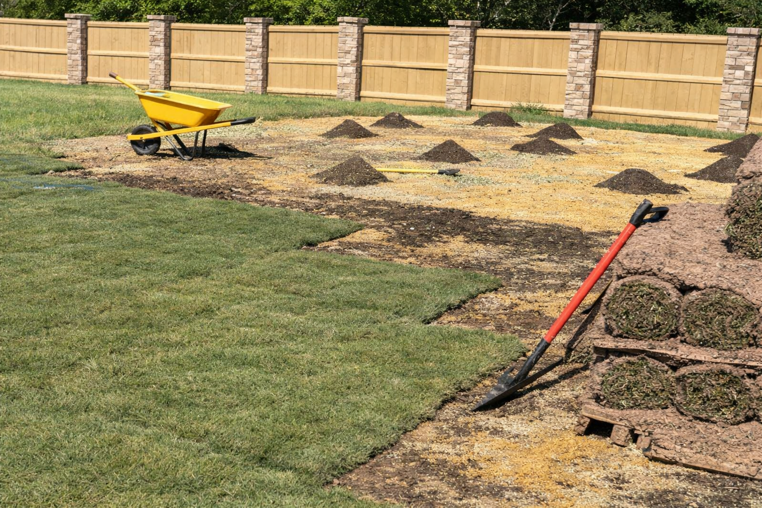 bagged grass for removal