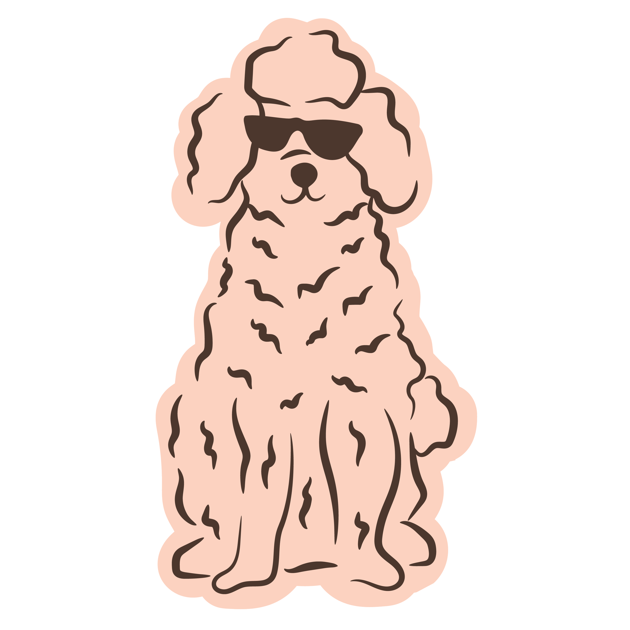 Cartoon of a dog wearing sunglasses