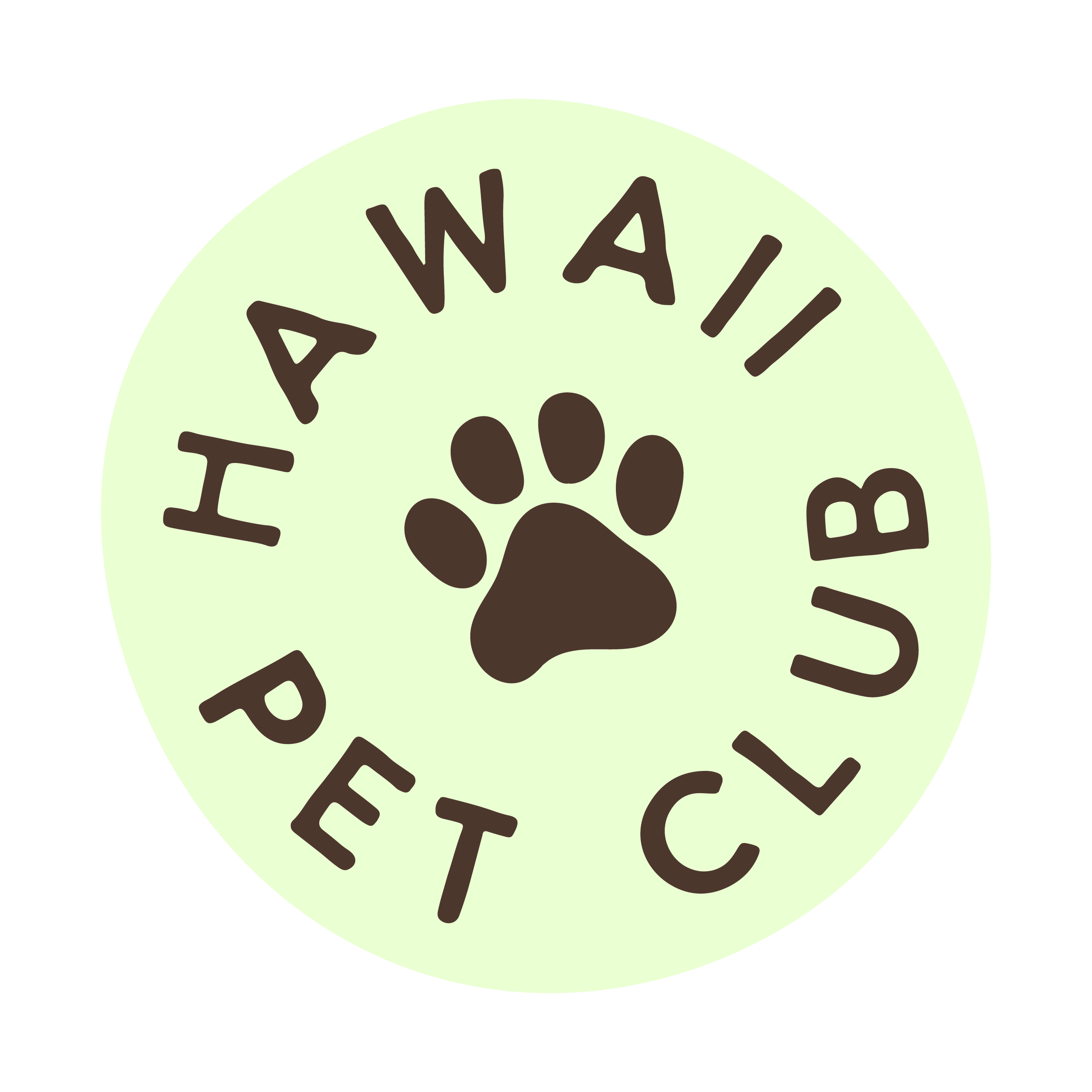 Circular design with the words 'WALK I TELL YOU' and a paw print in the center.