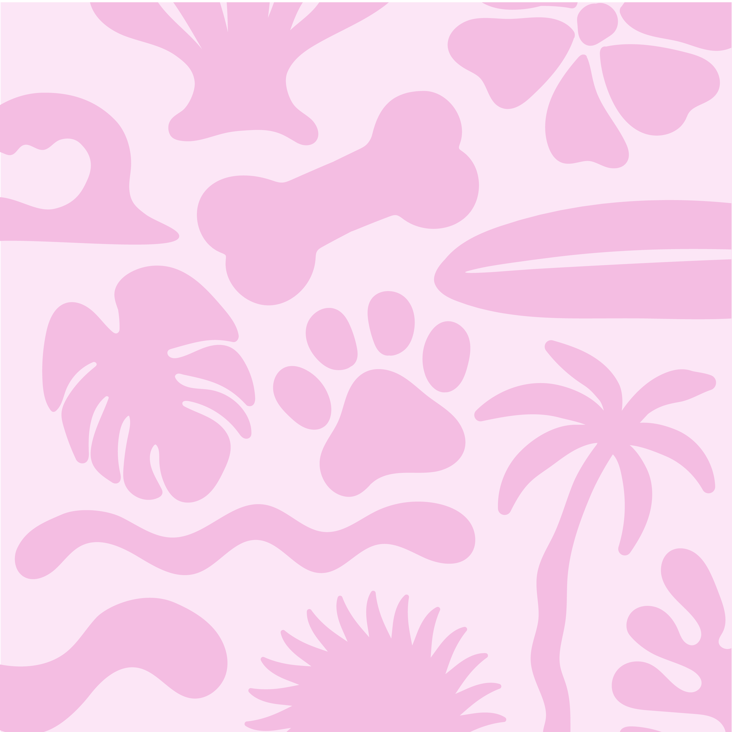 Abstract pink floral pattern with large petal shapes and floral silhouettes.