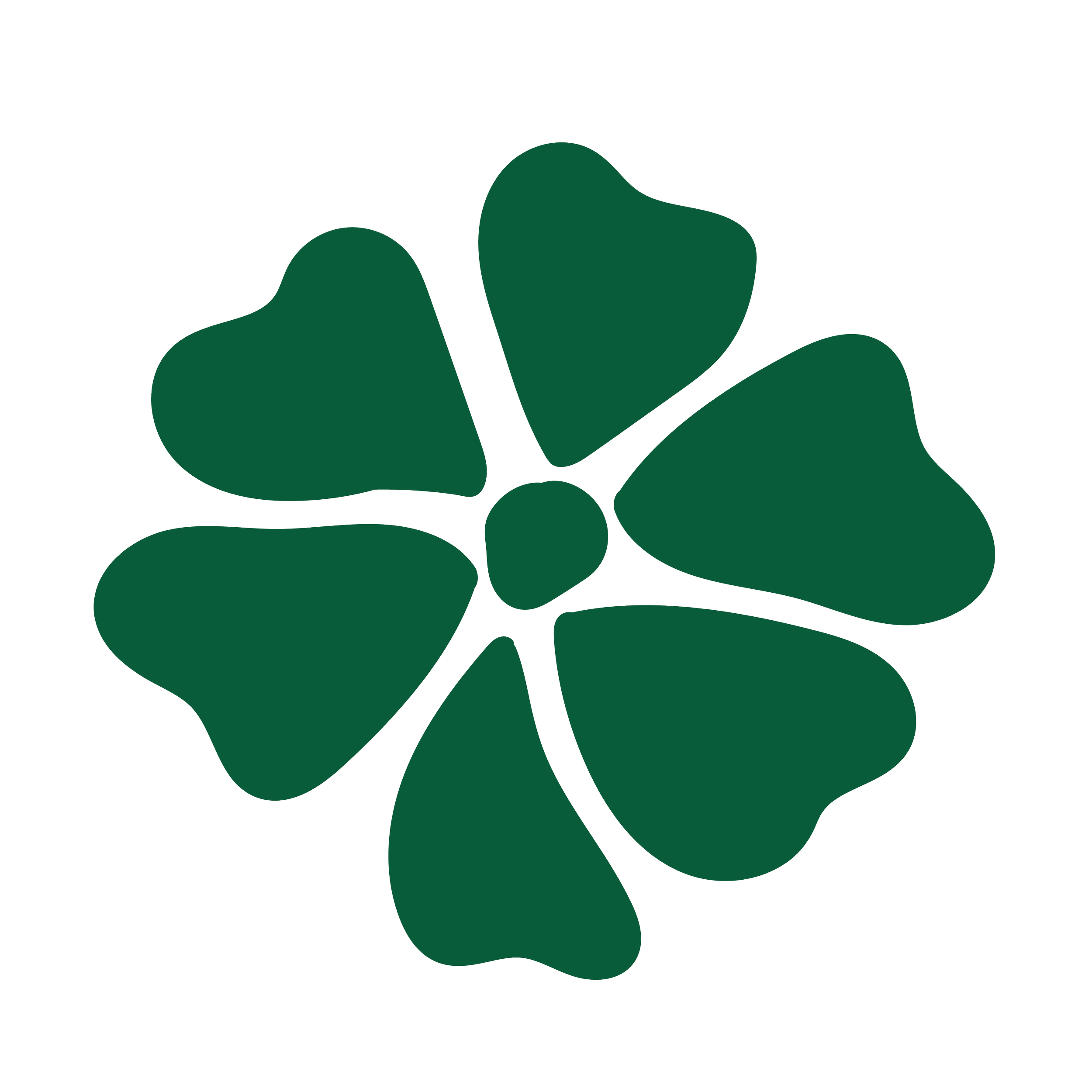Illustration of a group of green leaves with dark stems on a black background.