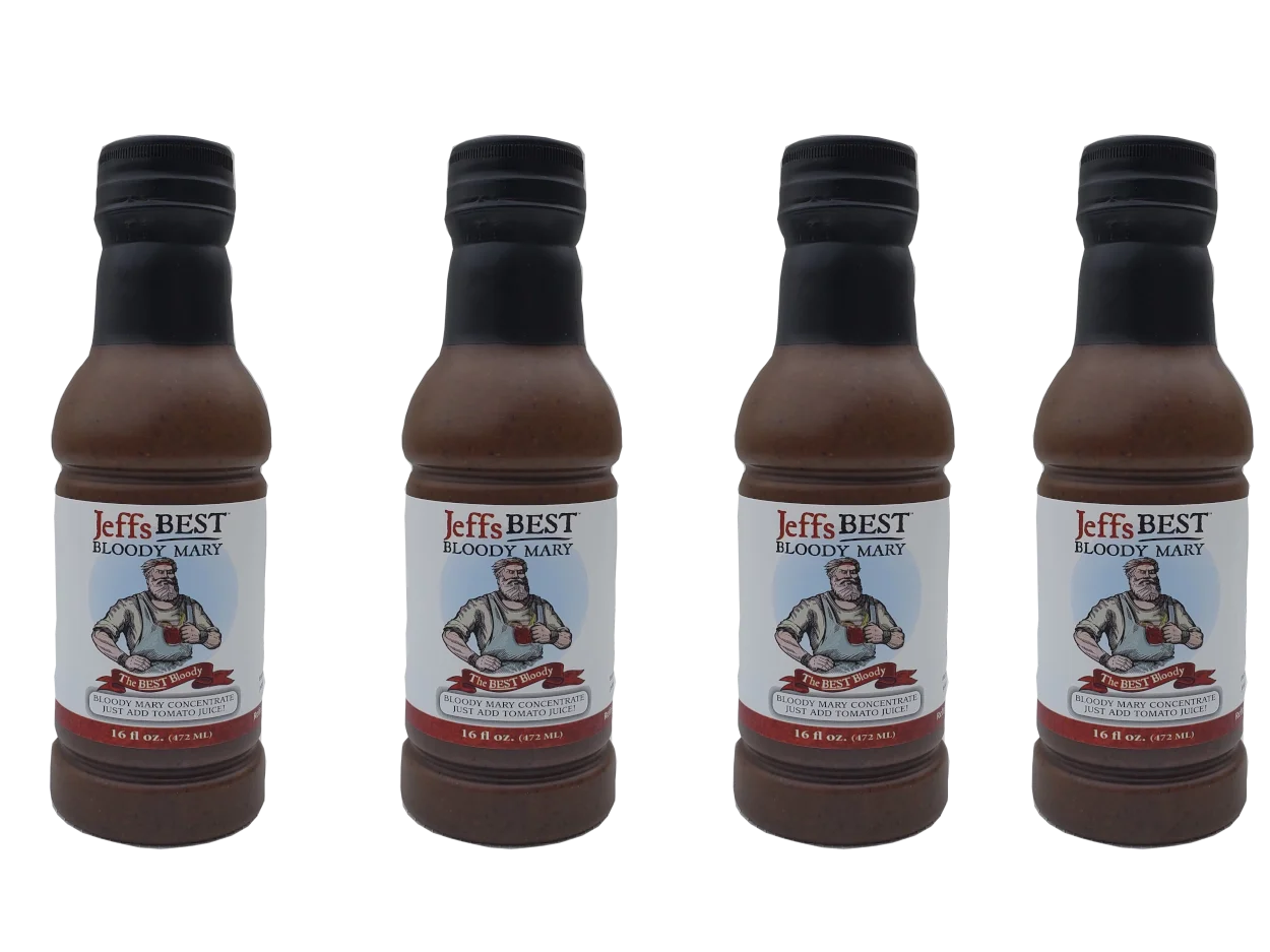 4 Pack Jeffs Best Bloody Mary & Michelada Concentrate (16 oz Bottles)