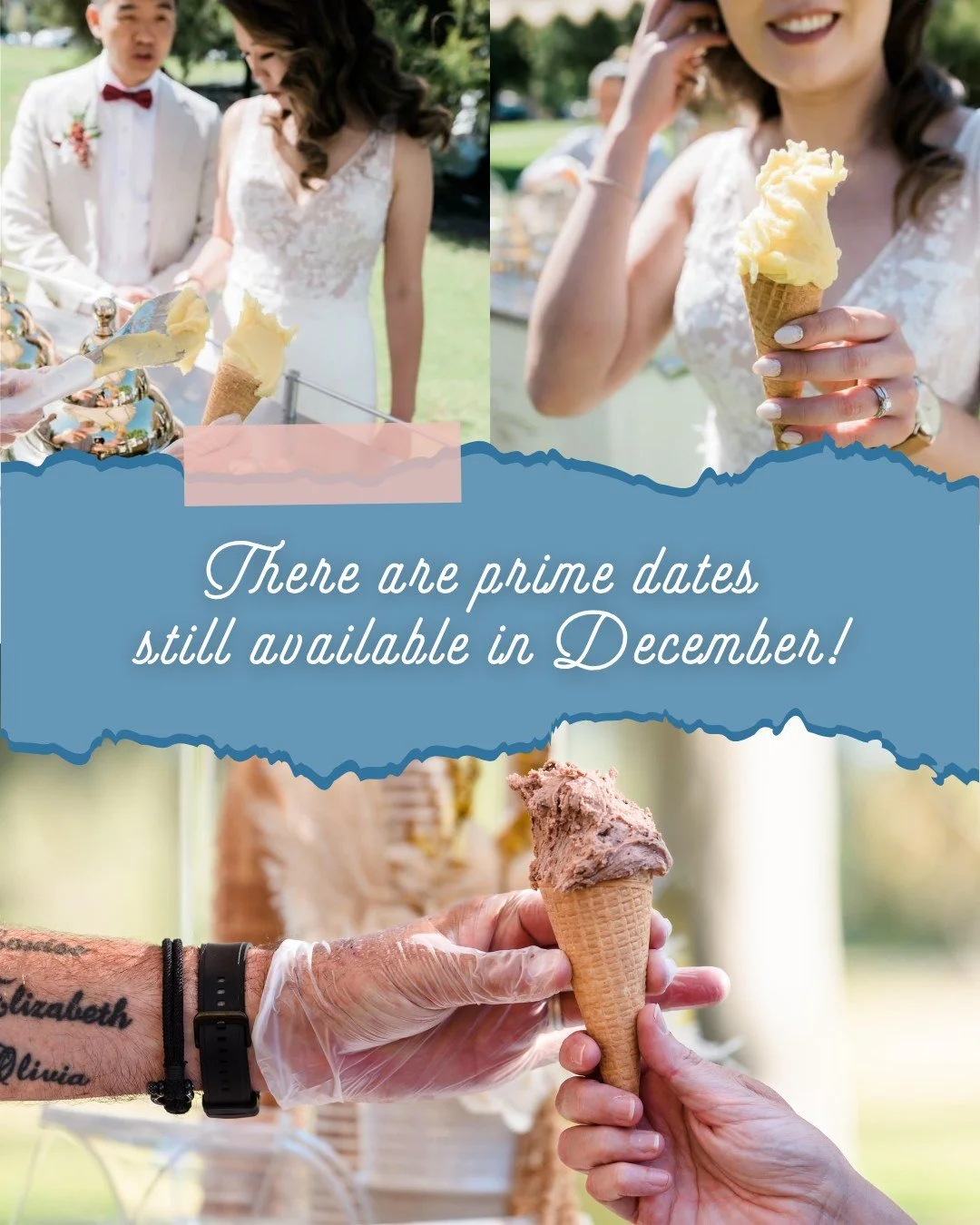 If you're throwing an event in December and are looking to add a little sweet treat, lucky lucky you because we have some sought after dates still available! ๐
๐ ๐๐๐ฎ๐ถ๐น๐ฎ๐ฏ๐น๐ฒ ๐๐ฎ๐๐ฒ๐ 
๐๐ฟ๐ถ๐ฑ๐ฎ๐: 5th, 12th and 19th ๐
๐ช๐ฒ๐ฒ๐ธ๐ฑ๐ฎ๐๐: