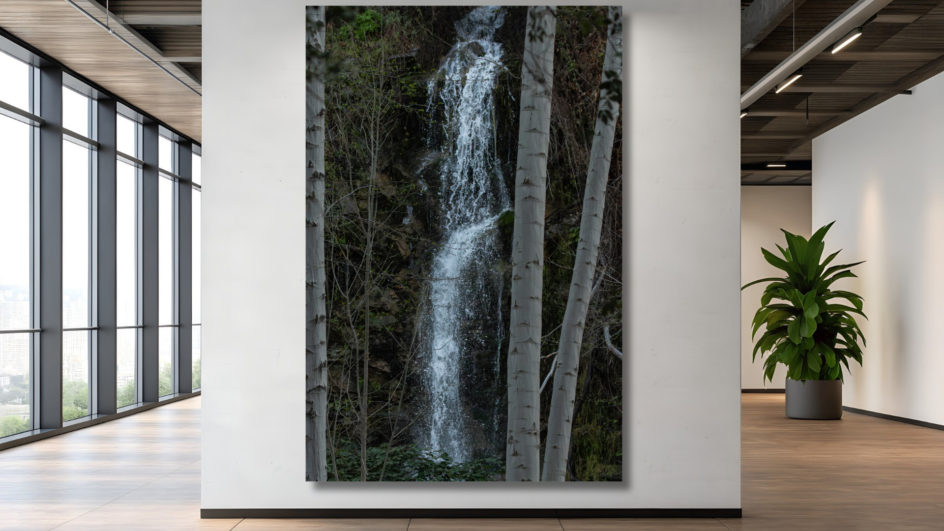 Southern California waterfall nature photography displayed as calming wall art