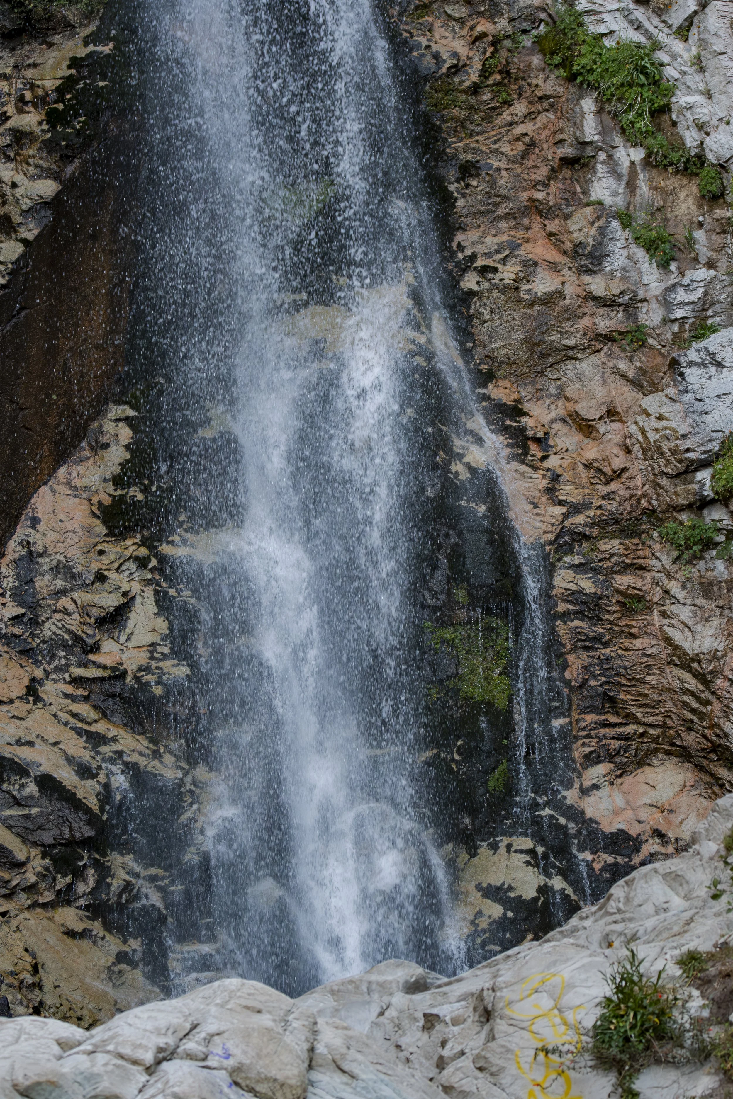Let your eyes travel from the top of the waterfall to the bottom. How many places does the water change along the way?