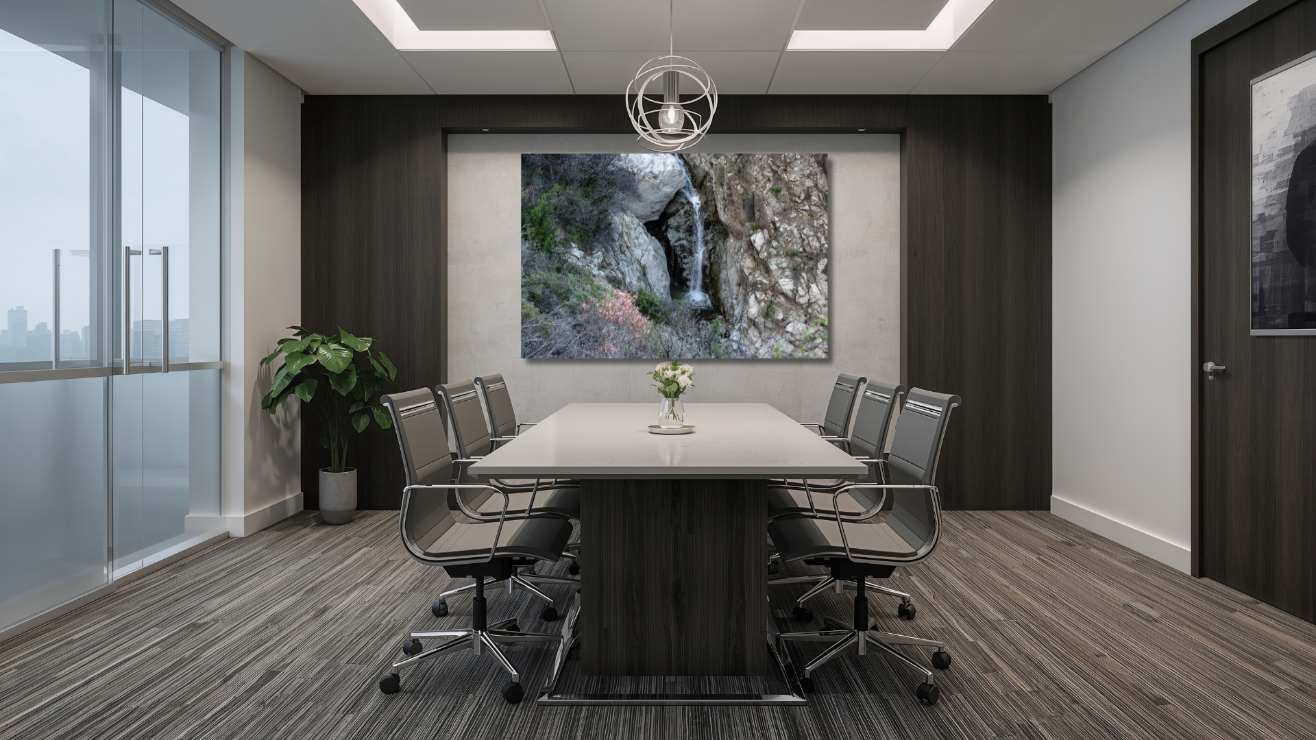 Southern California waterfall nature photography displayed as calming wall art