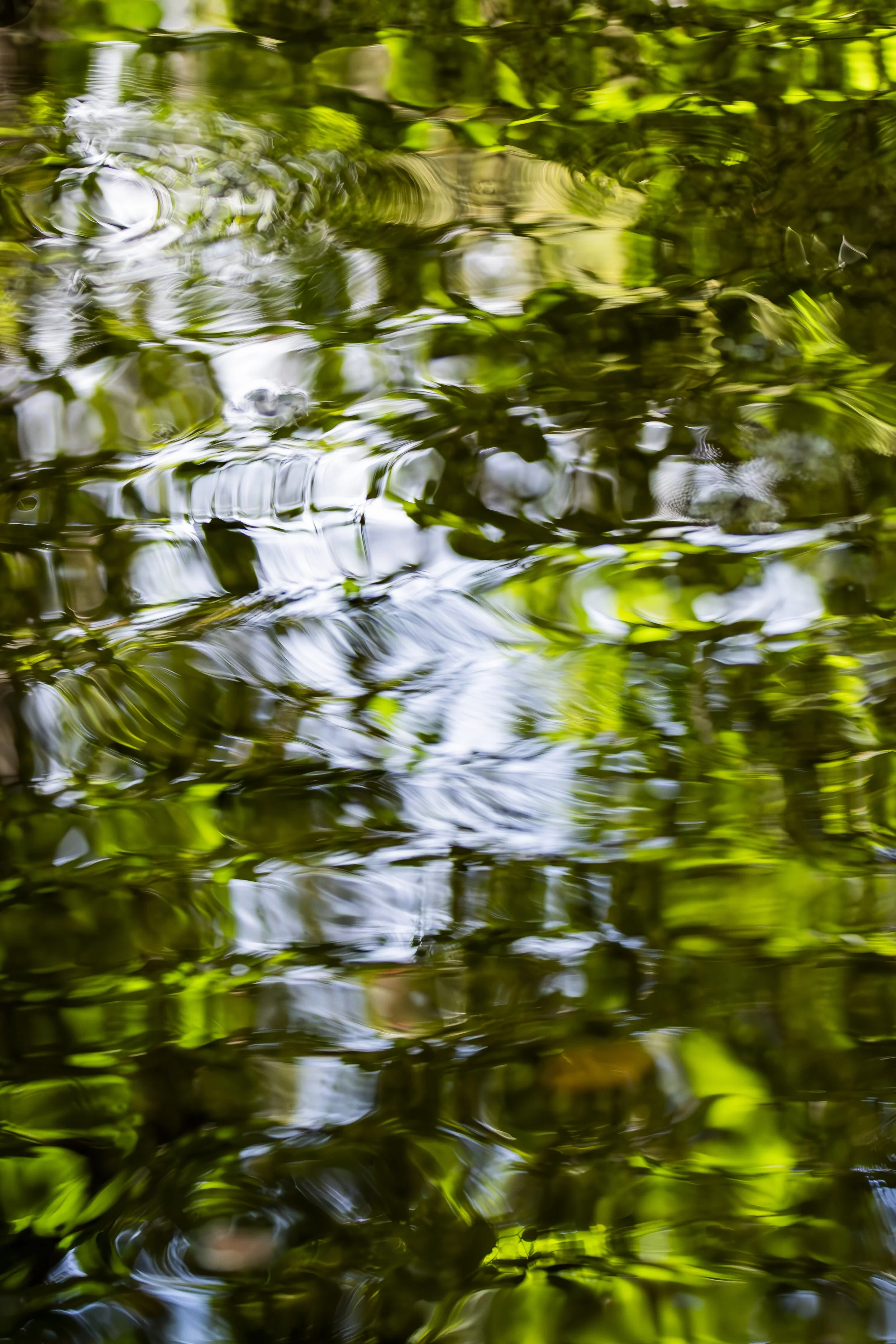 Follow the ripples from top to bottom.