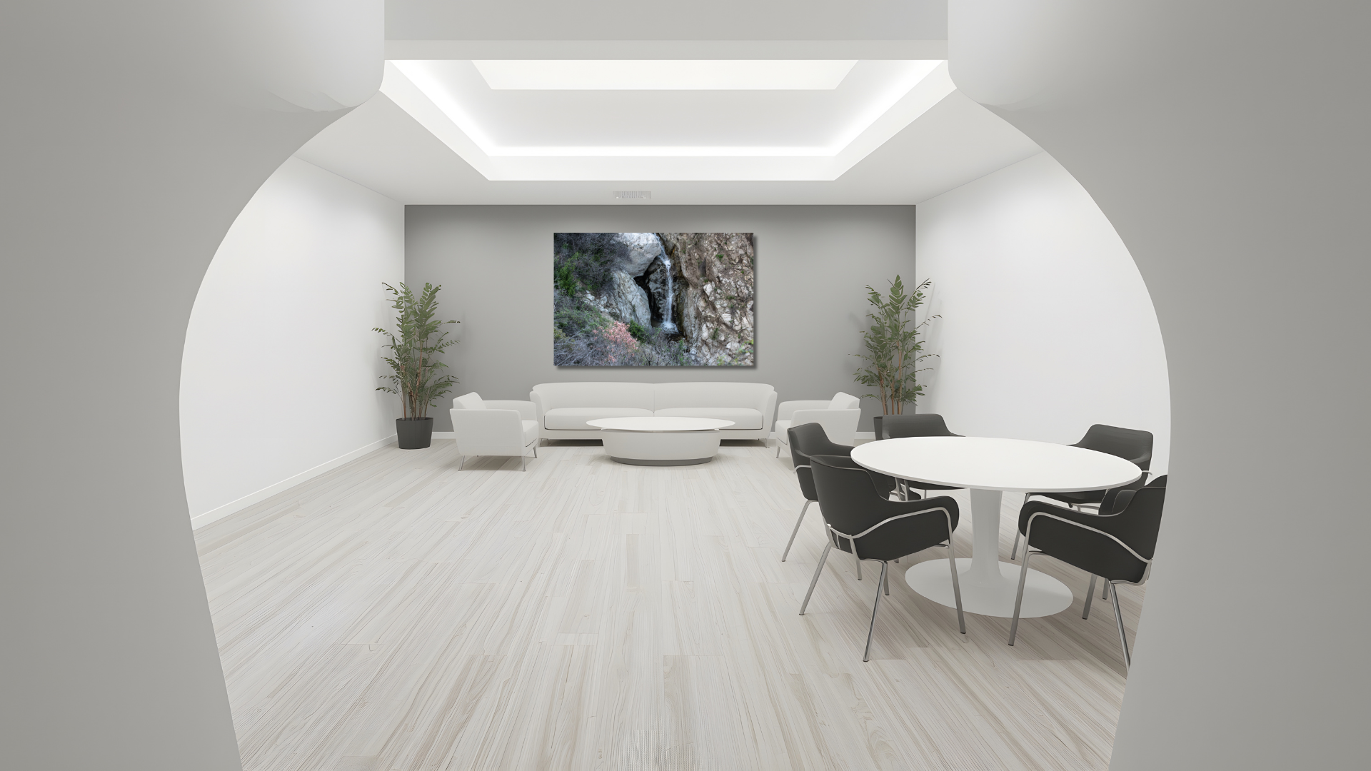 Southern California waterfall nature photography displayed as calming wall art