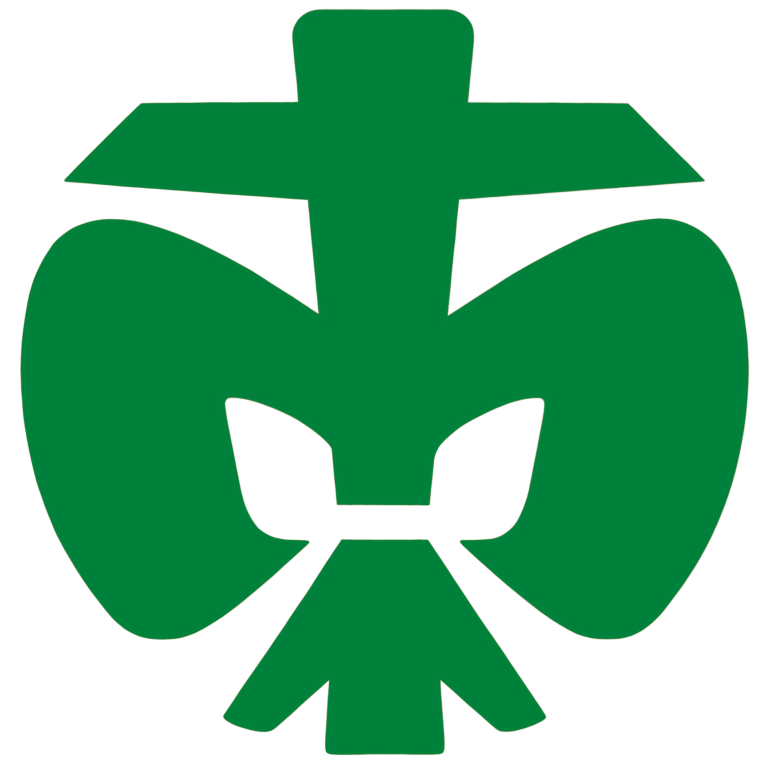 Symbol eines Grashalms mit einem Kreuz darüber.