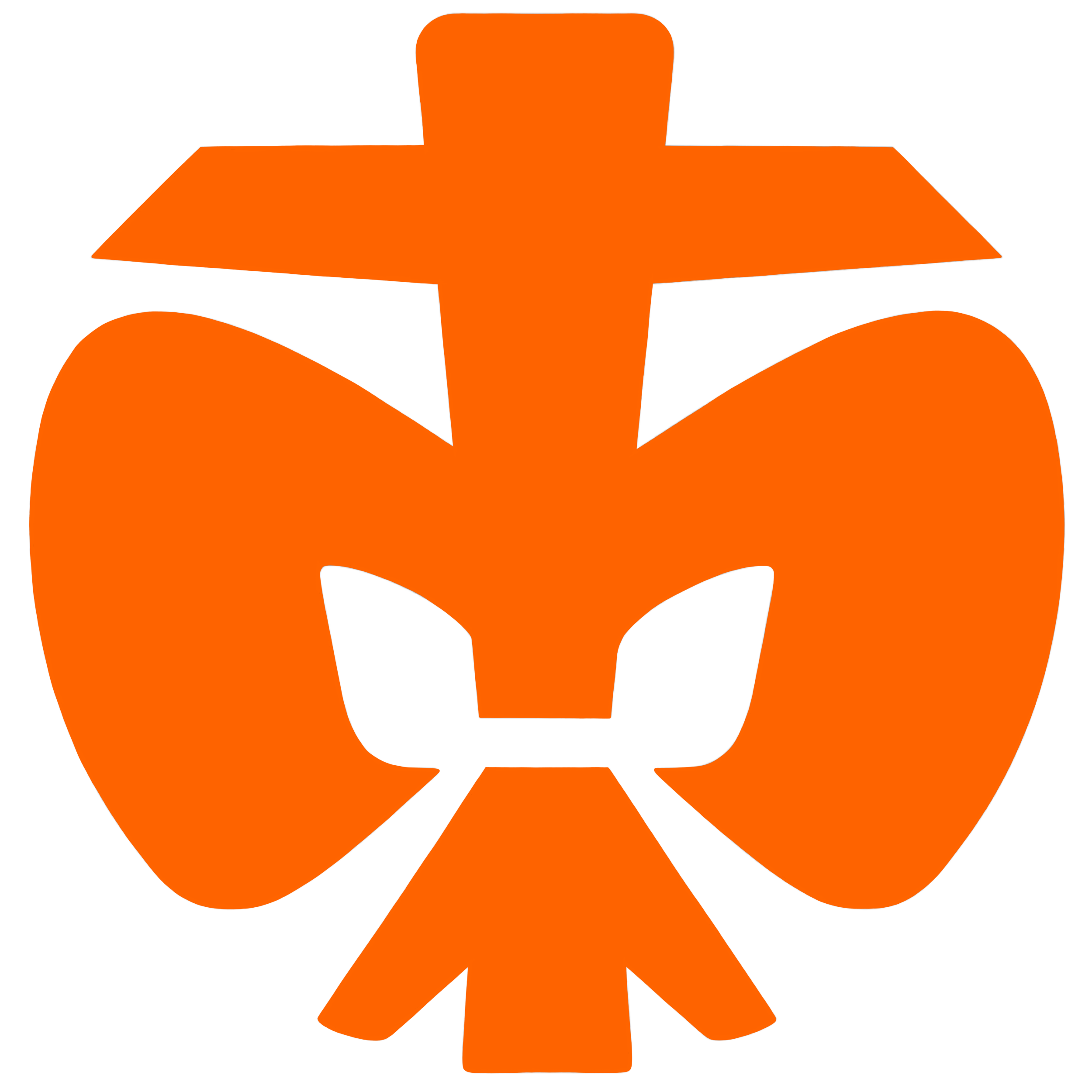 Ein orangefarbener Halloween-Kürbis mit einem Eichenblattmotiv im Inneren, das den Kopf eines Hundes oder Wolfes darstellt.