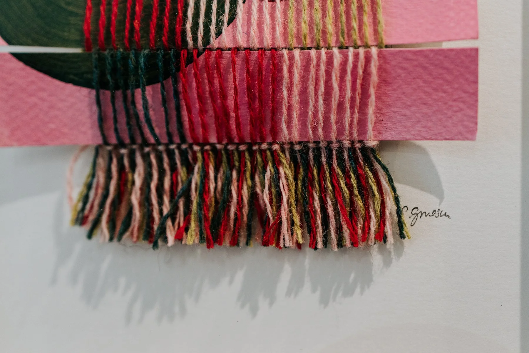 close up on woven artwork