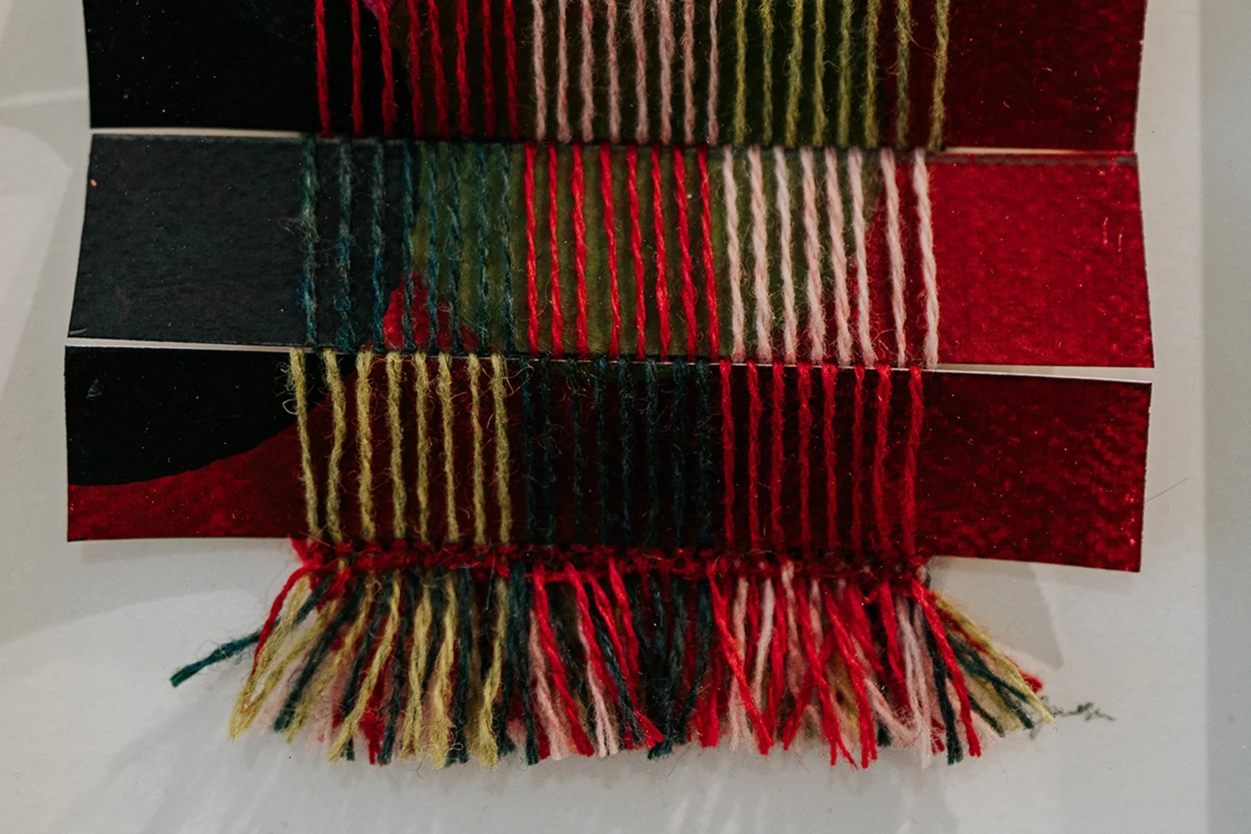 close up on woven artwork