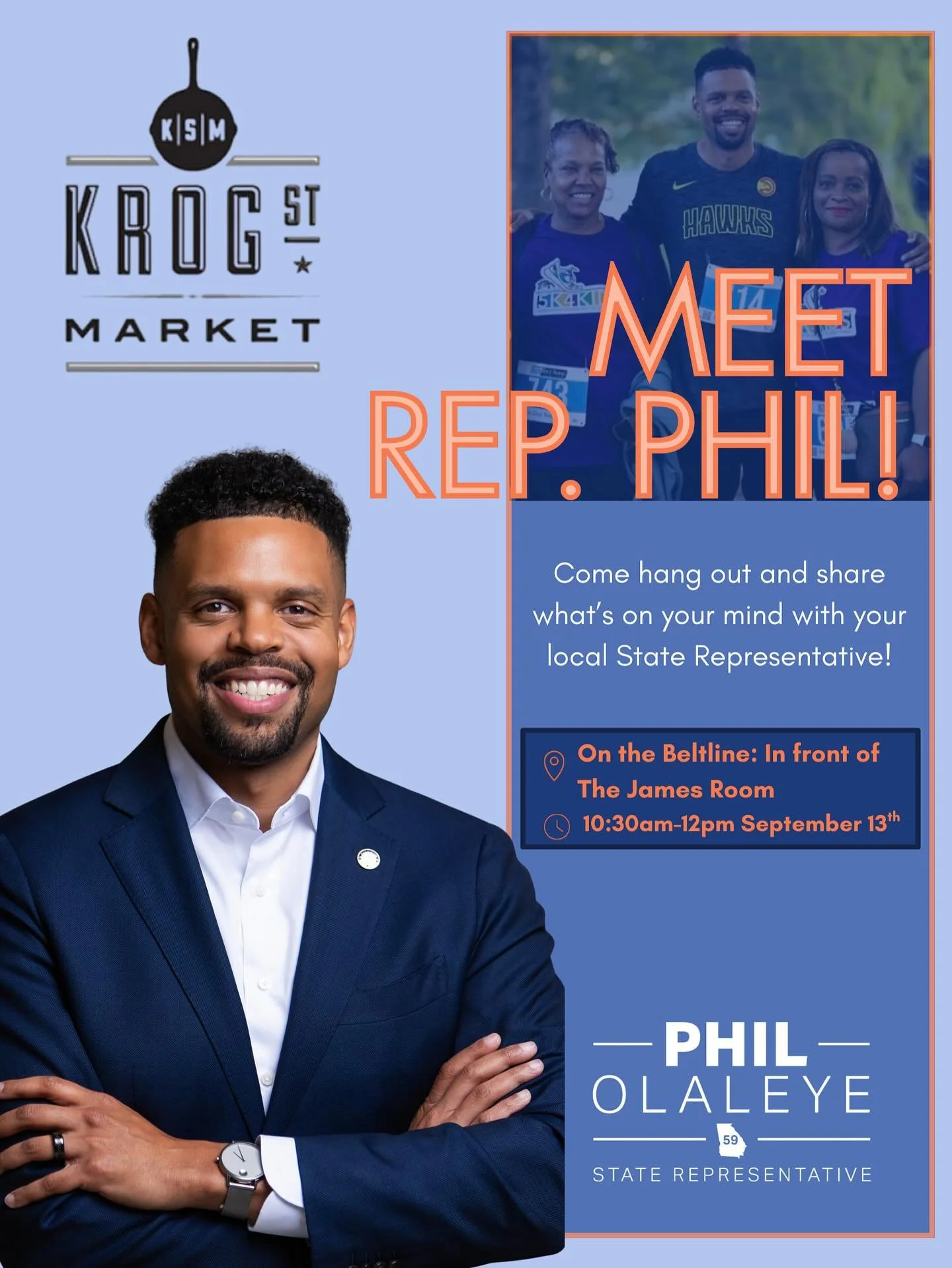 See you Saturday for &ldquo;Phil Around Town&rdquo; &mdash; a new way we&rsquo;re showing up across District 59! 

We&rsquo;ll be pulling up to your favorite spots to meet neighbors, hear what&rsquo;s on your mind, and show love to the small business