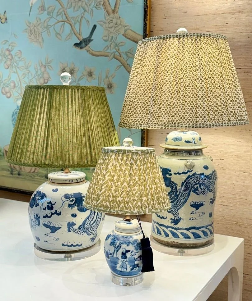 Fermoie green lampshades