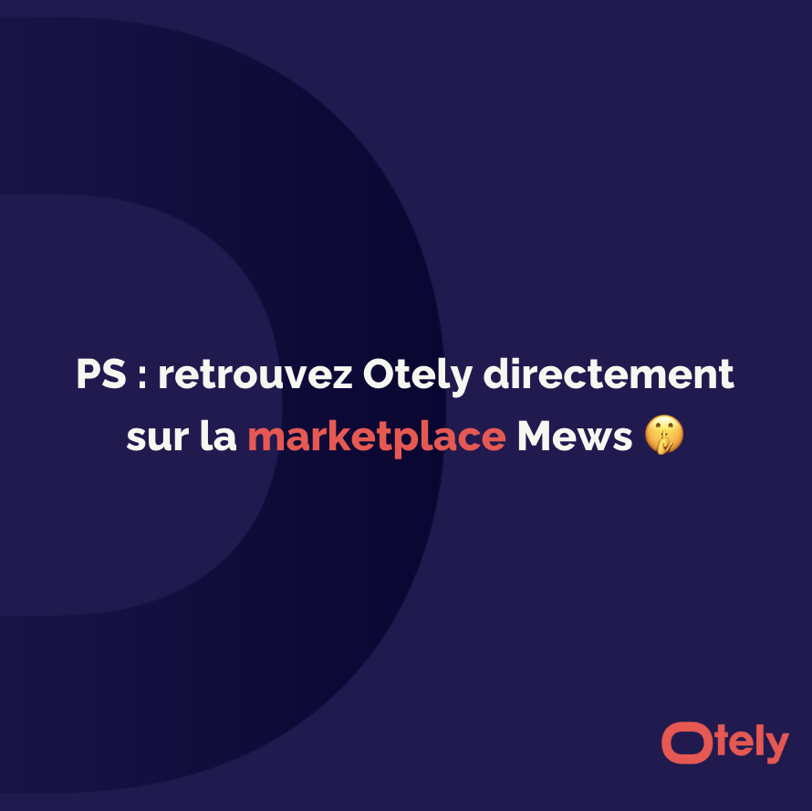 Image qui indique de retrouver Otely sur la marketplace du PMS Mews