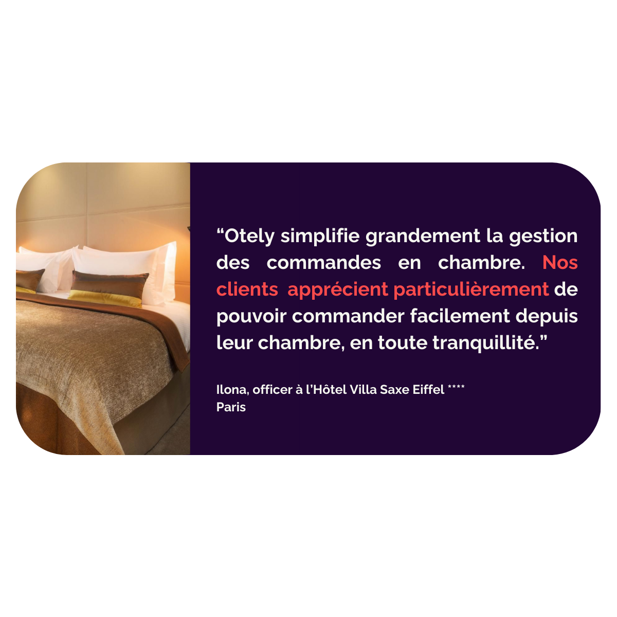 Témoignage Hôtel Villa Saxe Eiffel