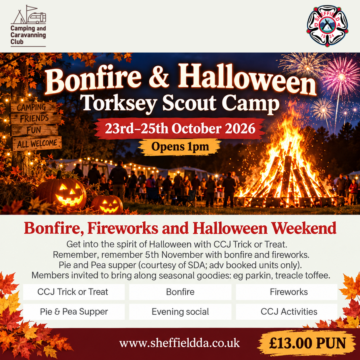 Sheffield DA 2026 bonfire and Halloween meet, Torksey Scout camp