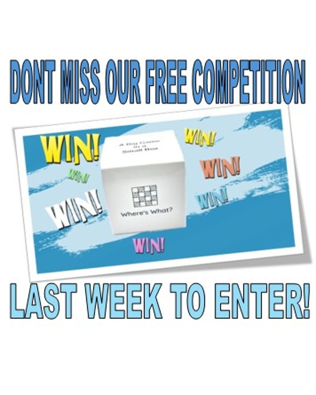 🚨 Don&rsquo;t miss out! It&rsquo;s the FINAL week to enter our competition 🎉

Want to be in with a chance to win AND be the first to know when we launch?

👉 Follow us on Kickstarter or
📩 Email info@whereswhatgame.com to enter!

Let&rsquo;s make s