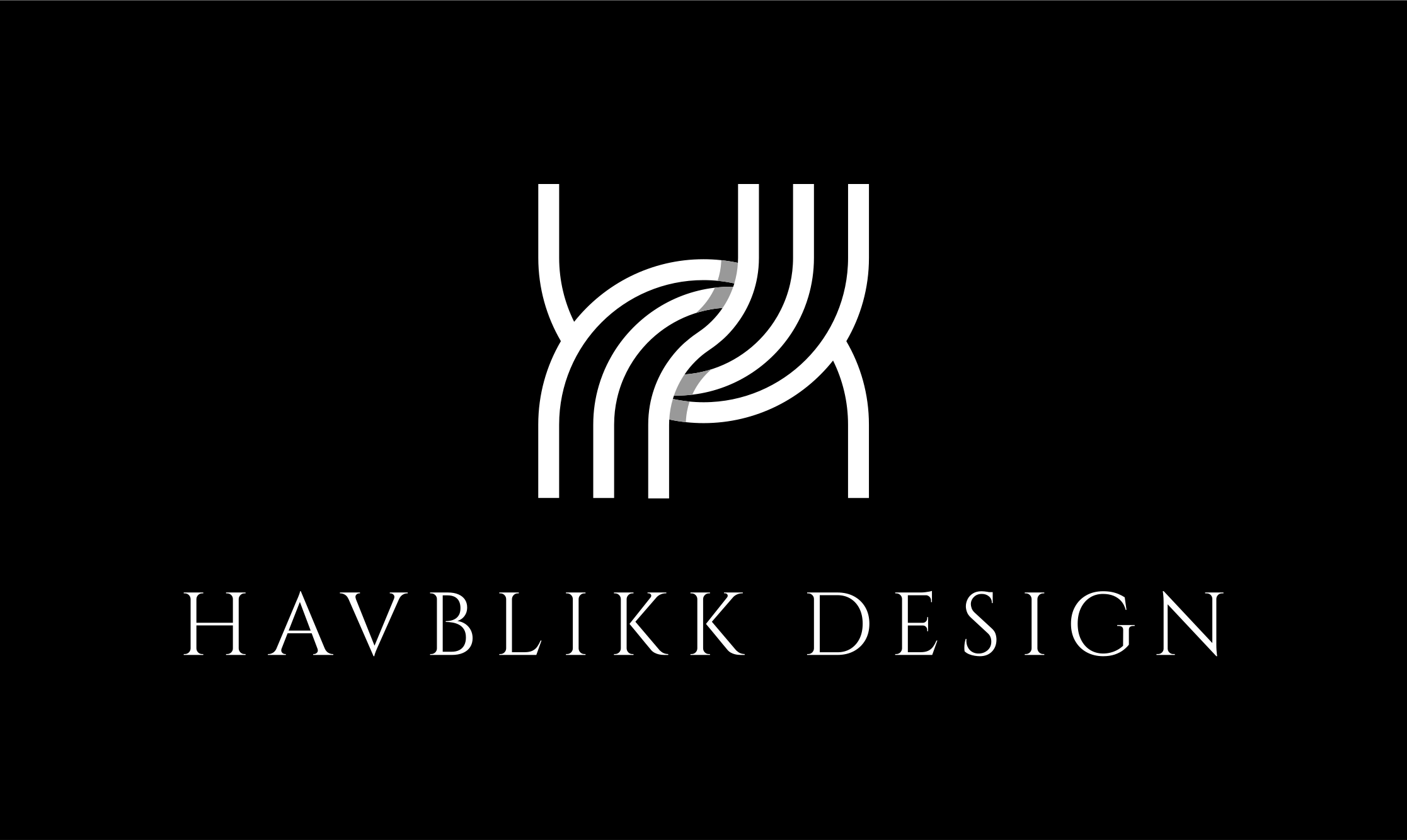 Black background with a white interconnected line art design and the text 'HAVBLKK DESIGN' below it.