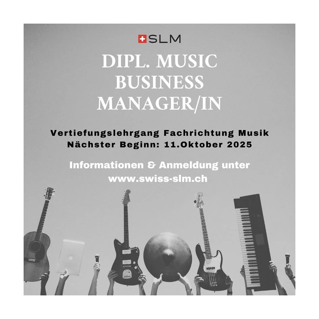 Jetzt anmelden f&uuml;r den 2025/2026 Lehrgang: https://www.swiss-slm.ch/music-business