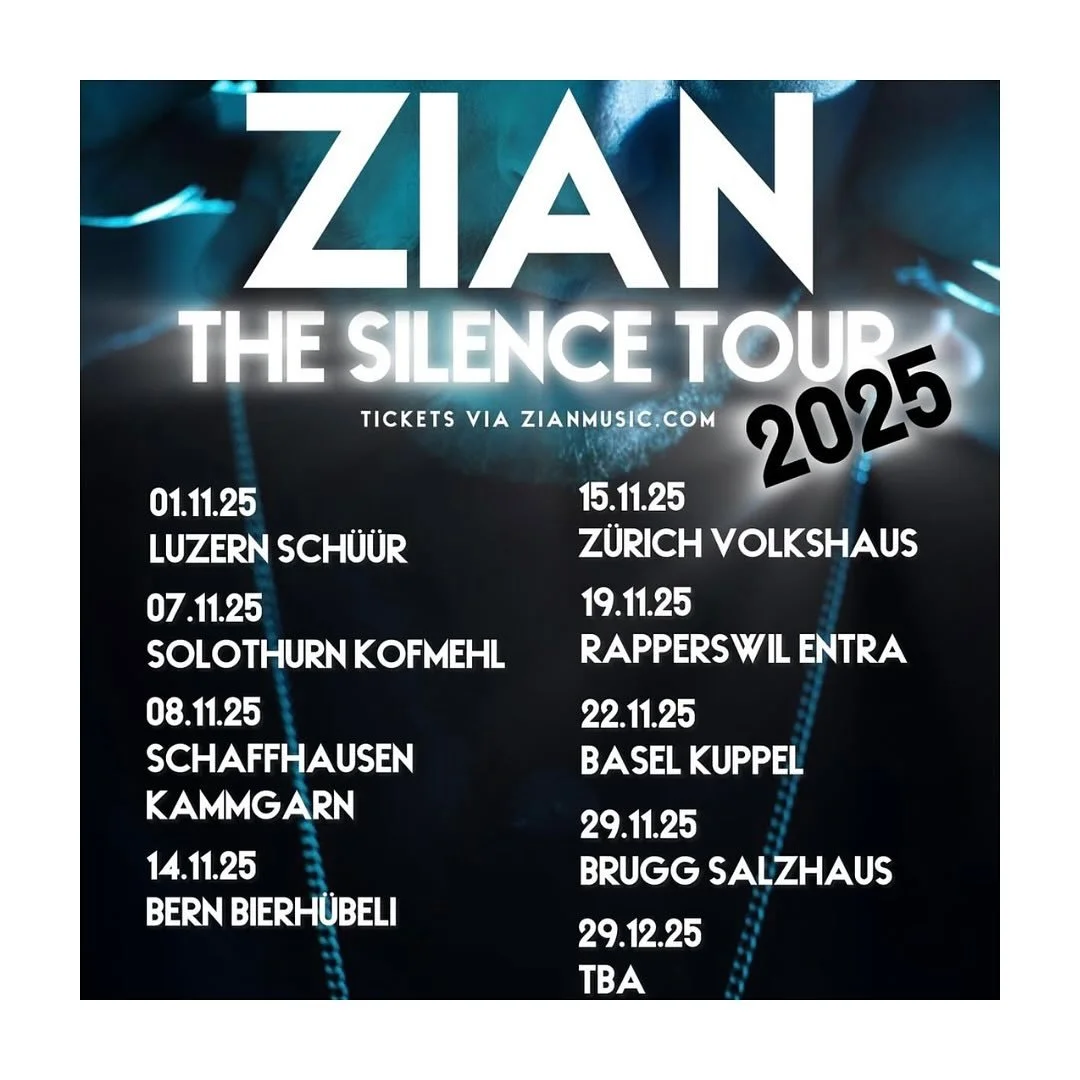 Morgen Samstag beginnt die @zianmusicofficial  The Silence Tour 2025 // der erste Tour-Stopp @konzerthaus_schuur ist ausverkauft. 🔥🔥🔥
