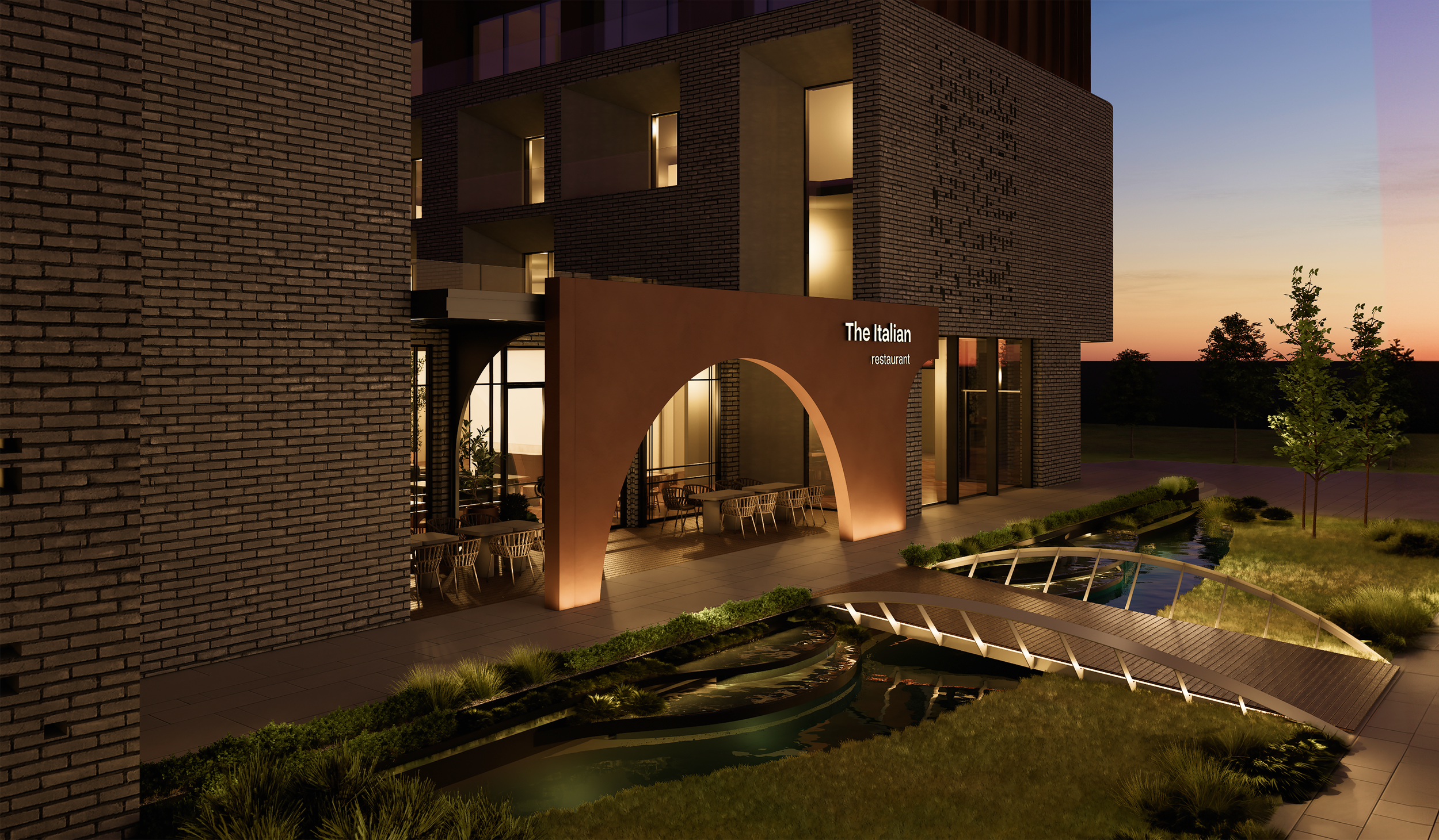 The Italian at night.