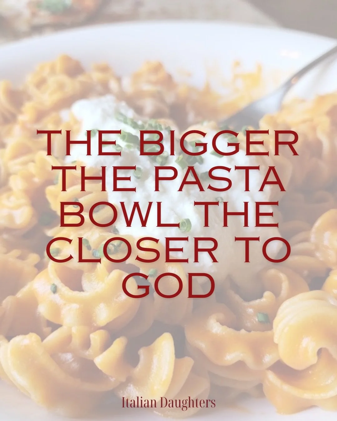 When the pasta becomes a personality trait