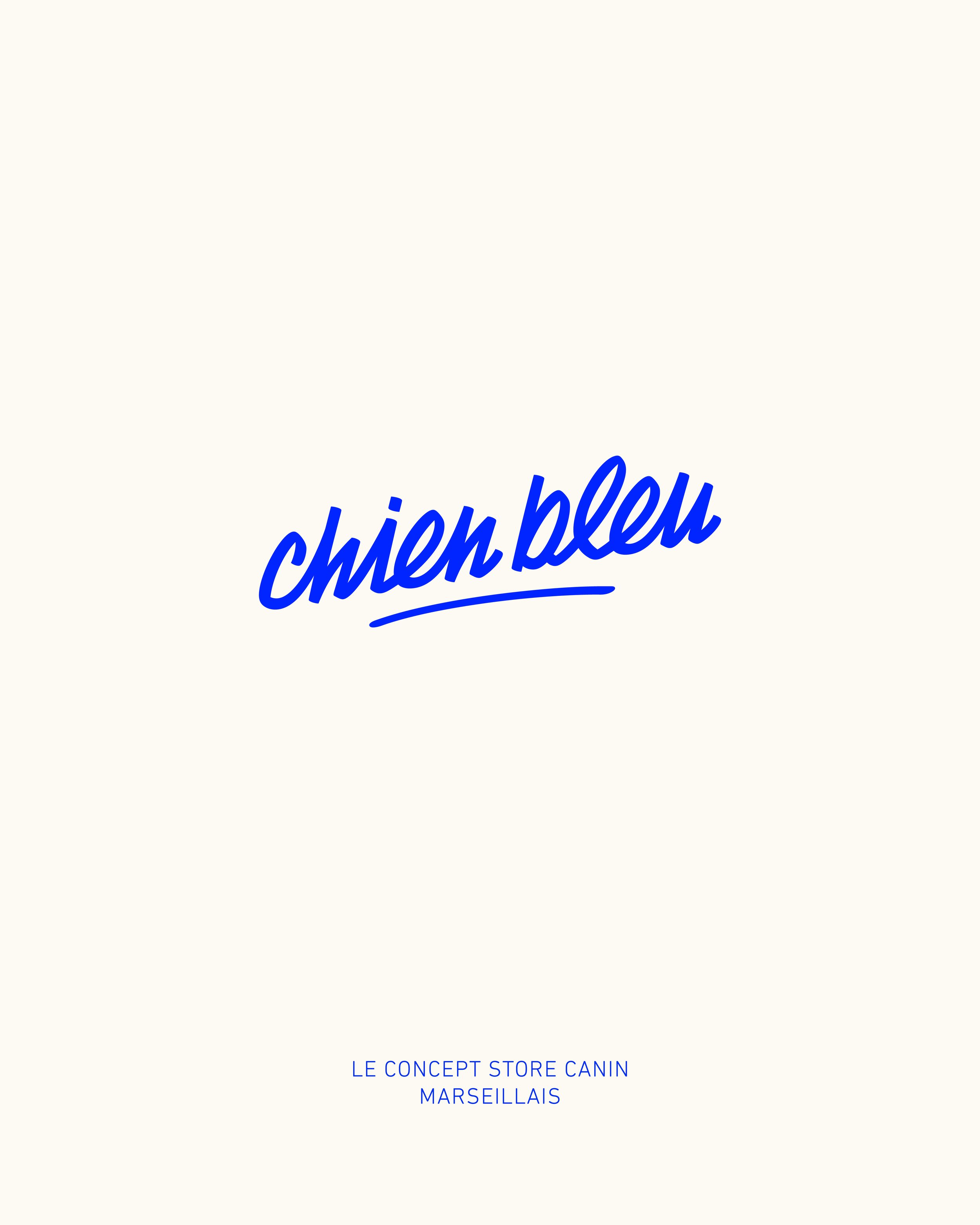 Logo sur fond beige. Développement de charte graphique et univers visuel pour concept store canin à Marseille