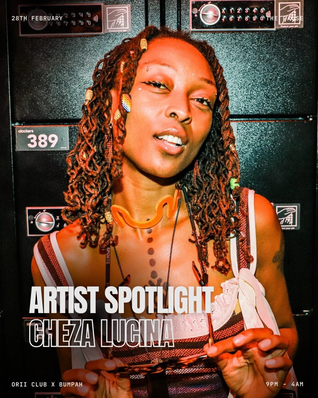 𝗕𝘂𝗱𝗱𝗶𝗻𝗴 𝗽𝗿𝗼𝗱𝘂𝗰𝗲𝗿 𝗮𝗻𝗱 𝗗𝗝 🅲🅷🅴🆉🅰 🅻🆄🅲🅸🅽🅰 𝗶𝘀 𝘁𝗮𝗸𝗶𝗻𝗴 𝘁𝗵𝗲 𝘀𝗰𝗲𝗻𝗲 𝗯𝘆 𝘁𝗿𝗼𝗽𝗶𝗰𝗮𝗹 𝘀𝘁𝗼𝗿𝗺 🌀

Cheza&rsquo;s arms stetch wide as the co-founder of @bumpah.ldn - codirector @feltsoundsystem - resident prod