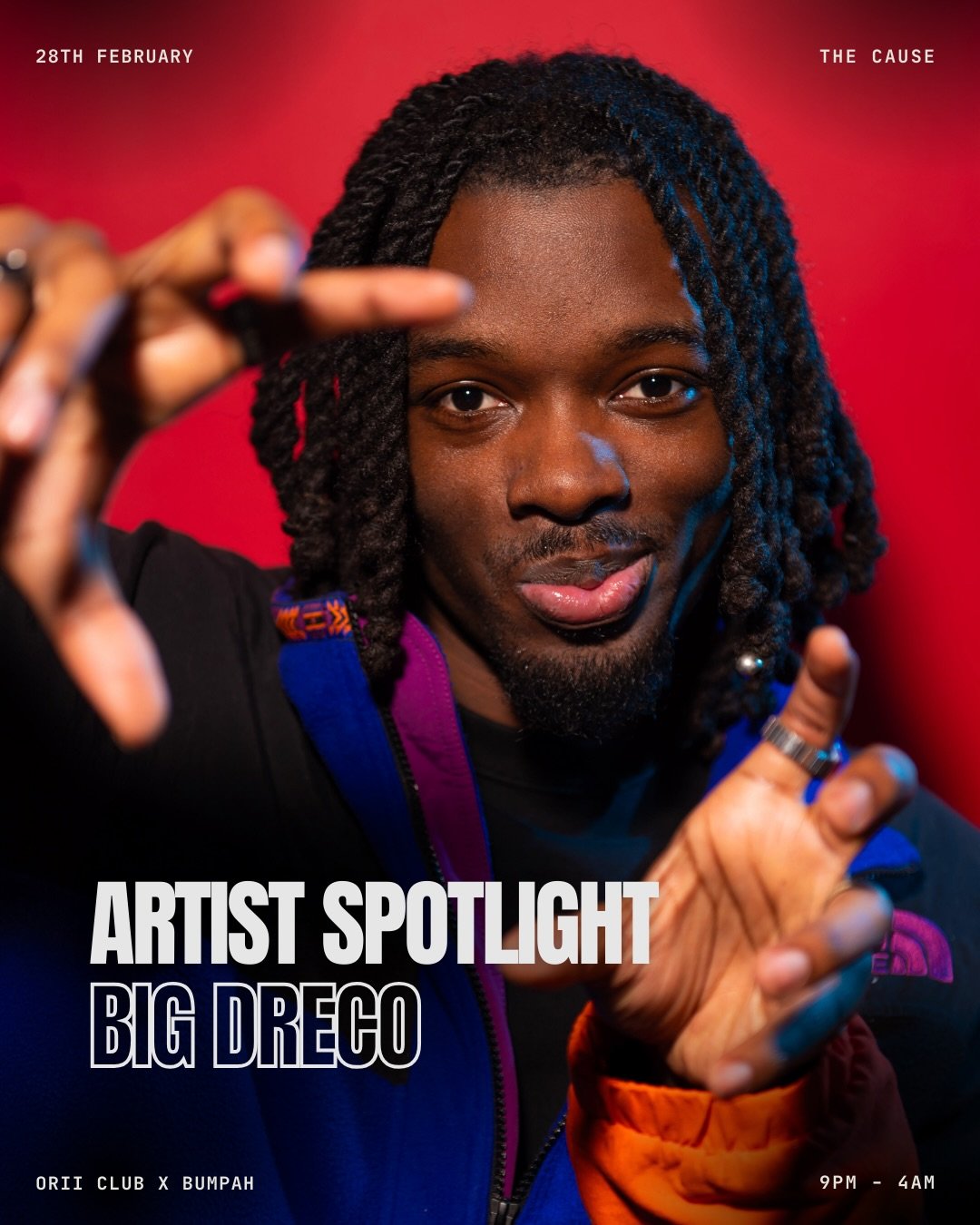 🅱🅸🅶 🅳🆁🅴🅲🅾 joins us for 🅾🆁🅸🅸 🅲🅻🆄🅱 🆇 🅱🆄🅼🅿🅰🅷 @thecauselondon

@big.dreco_ is an electrifying MC host and super creative, bringing a fresh, re-envisioned energy to the UK music scene. Known for his commanding presence and unparalle