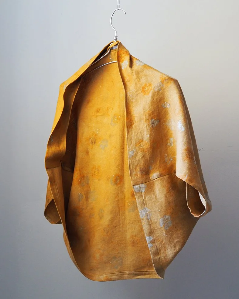 SUMMER SHAWL printed with coreopsis flowers