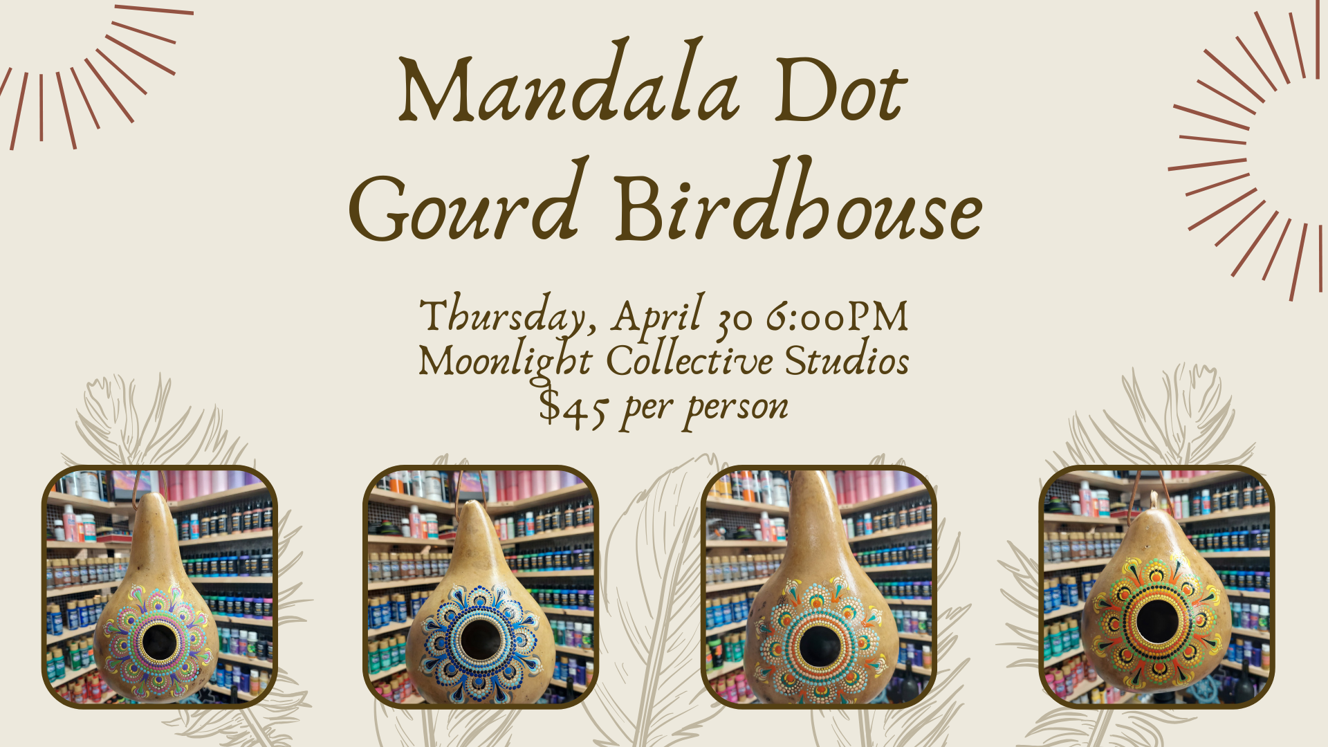Mandala Dot Gourd Birdhouse