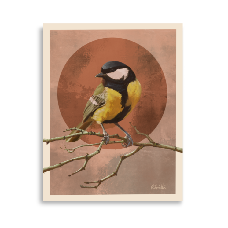 Great Tit poster 11" x 14" Digital Art Nature