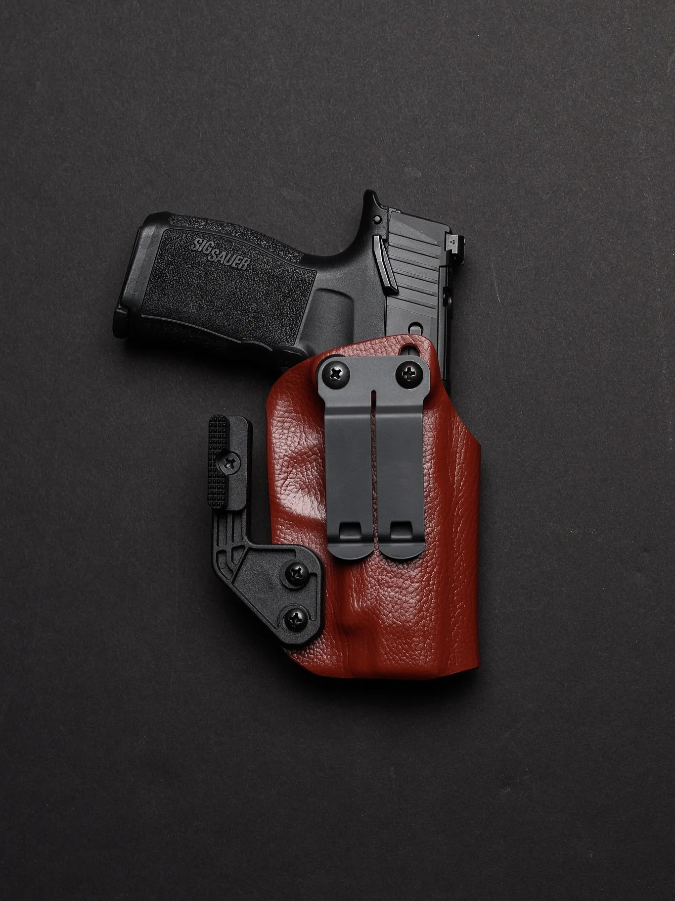 @sigsauerinc P365XL wrapped in limited edition .093 Chestnut Minotaur Skin Holstex. Ready to ship online 🇺🇸 #usa #handmade #2a #ccw #edc #sigsauer #p365xl #freedom