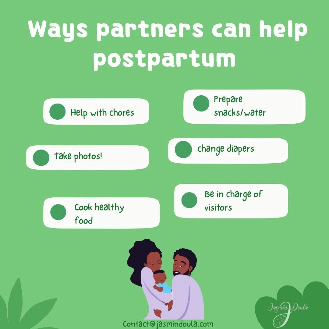 It&rsquo;s important to lean on a village in your postpartum period; you can&rsquo;t do everything, and that&rsquo;s okay. One of the most helpful people to lean on will be your partner.

Partners, make sure you allow the birthing person to rest, esp