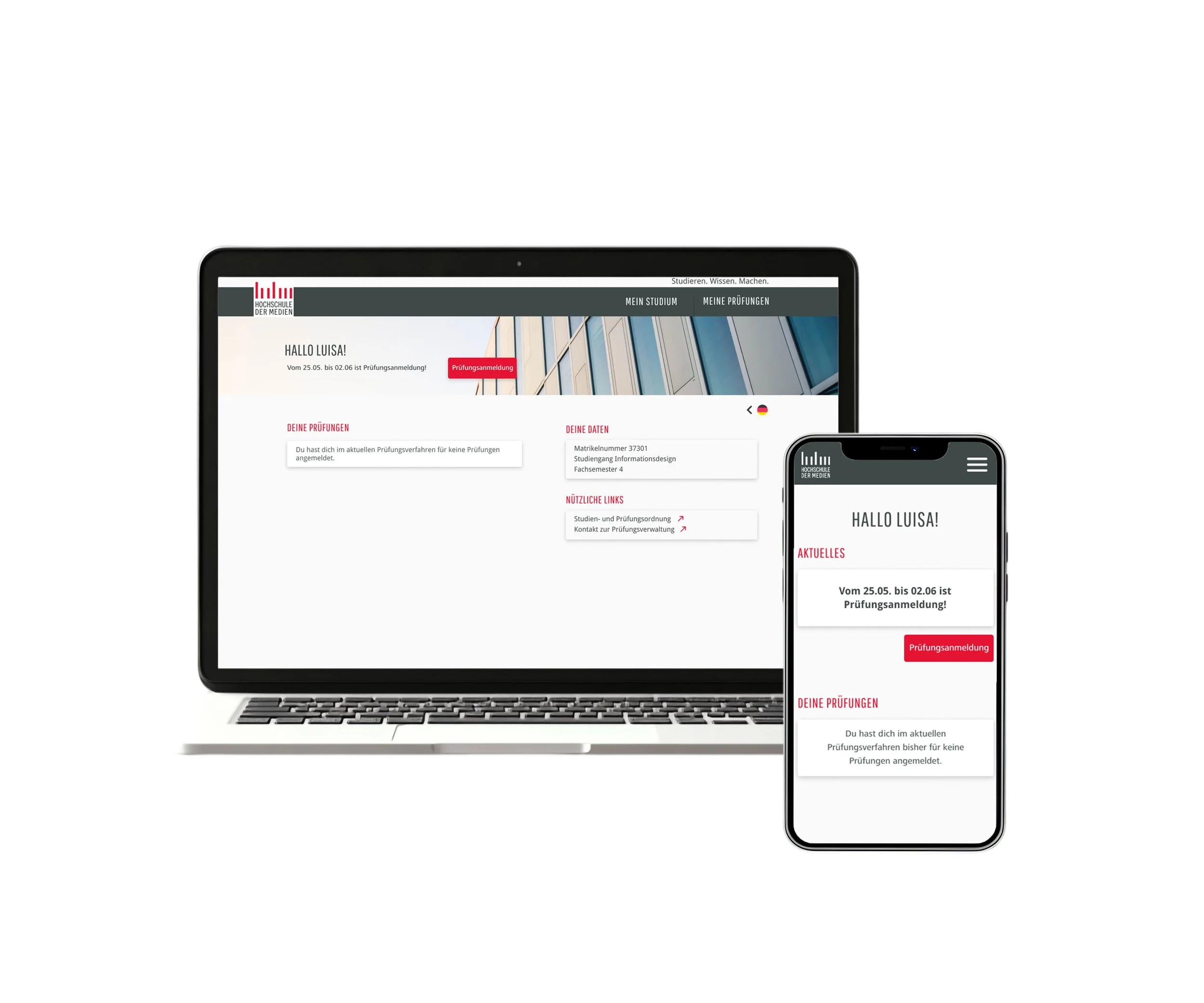 Prüfungsanmeldung goes mobile