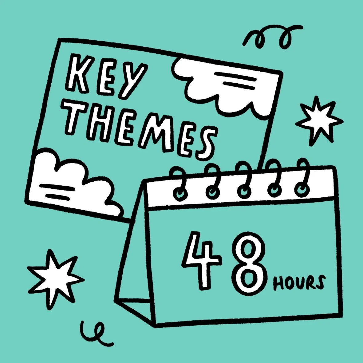 Illustration of a pink brain with a face holding a fishing rod fashioned out of a pencil, with a fish hanging from a fishing hook underwater, and an anchor attached to a rope on the ocean floor.