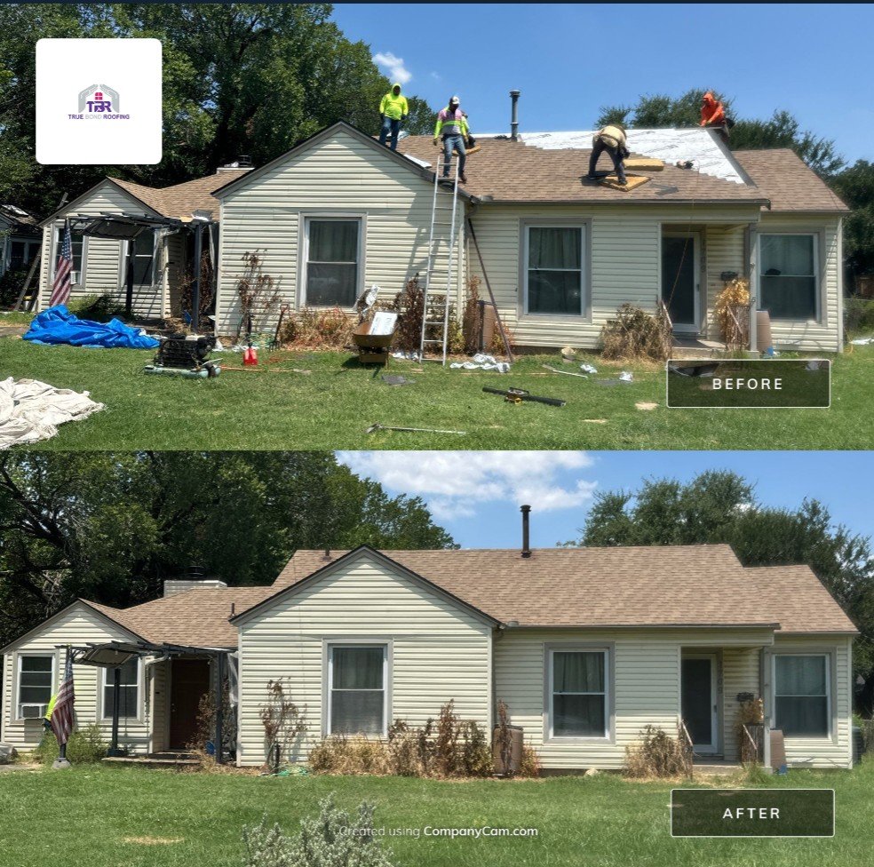 True Bond Roofing crew completing a residential roof replacement in Irving, TX