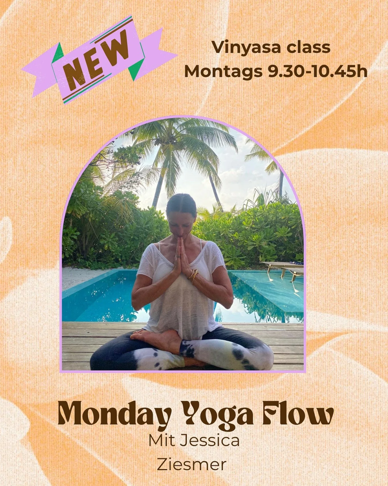 Yeahrrr 💖💖so happy to announce the team is growing !! Neue Klasse am Montag Morgen mit der wunderbaren @jessicaziesmer get into the flow .. f&uuml;r den perfekten Start in die Woche 💫
Jede Stunde vereint dynamische Bewegung, Atmung und Meditation 