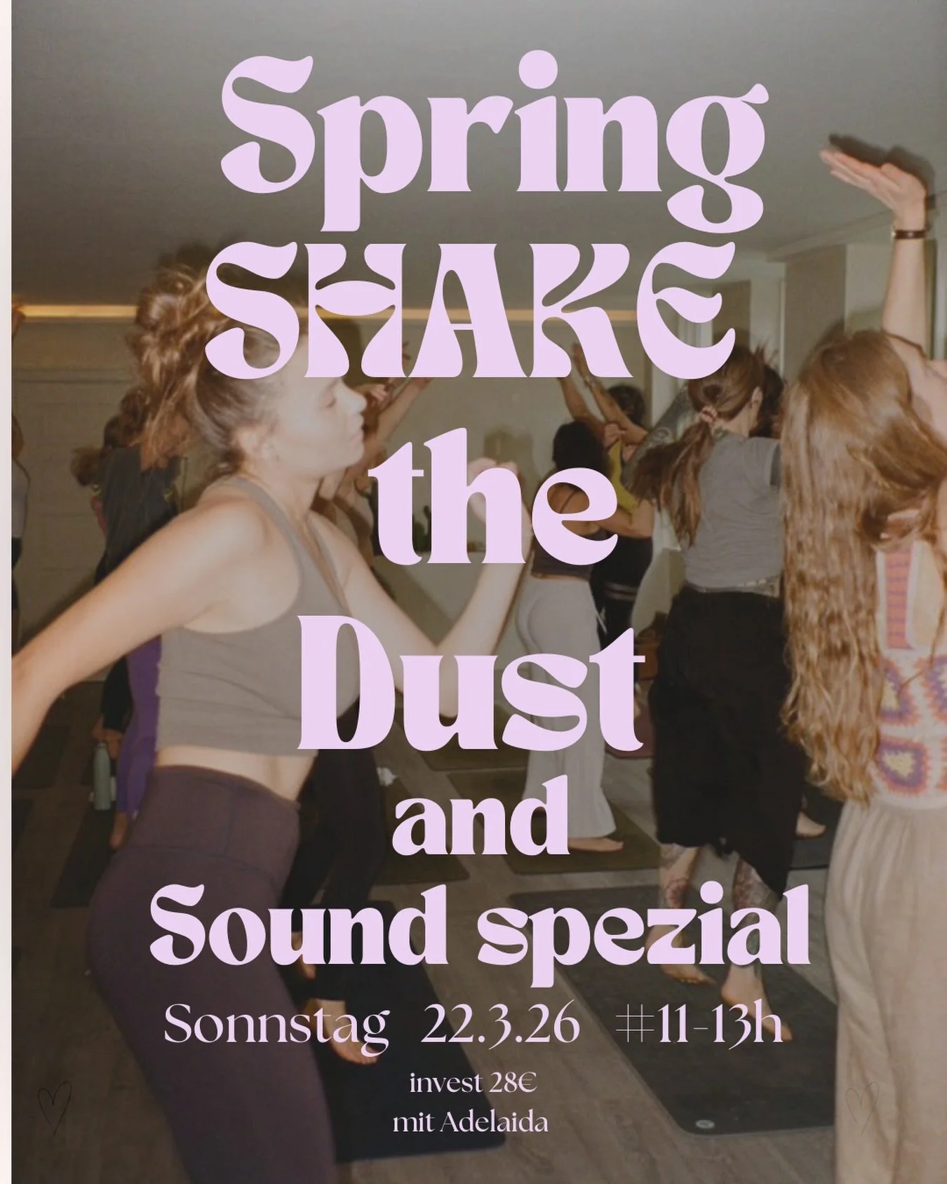 Join under Spezial am Sonntag 22.3 #
Shake the dust und Sounbath Spezial ..
Lasst uns bewegen und danach Deep Rest Integration im SOUNDBATH 🌀
Diese Somatische Praxis ist so reichhaltig und bringt uns wieder ganz in unseren K&ouml;rper hinein .. wir 
