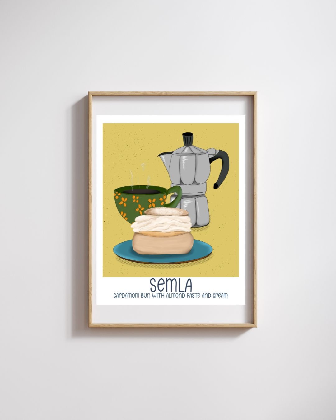 Semla Poster - Illustrated Swedish Fika Wall Art