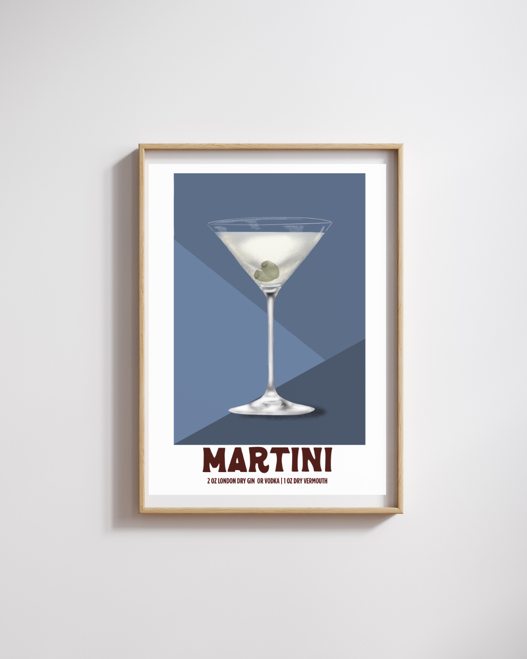 Martini Poster - Illustrated Cocktail Recipe Wall Art