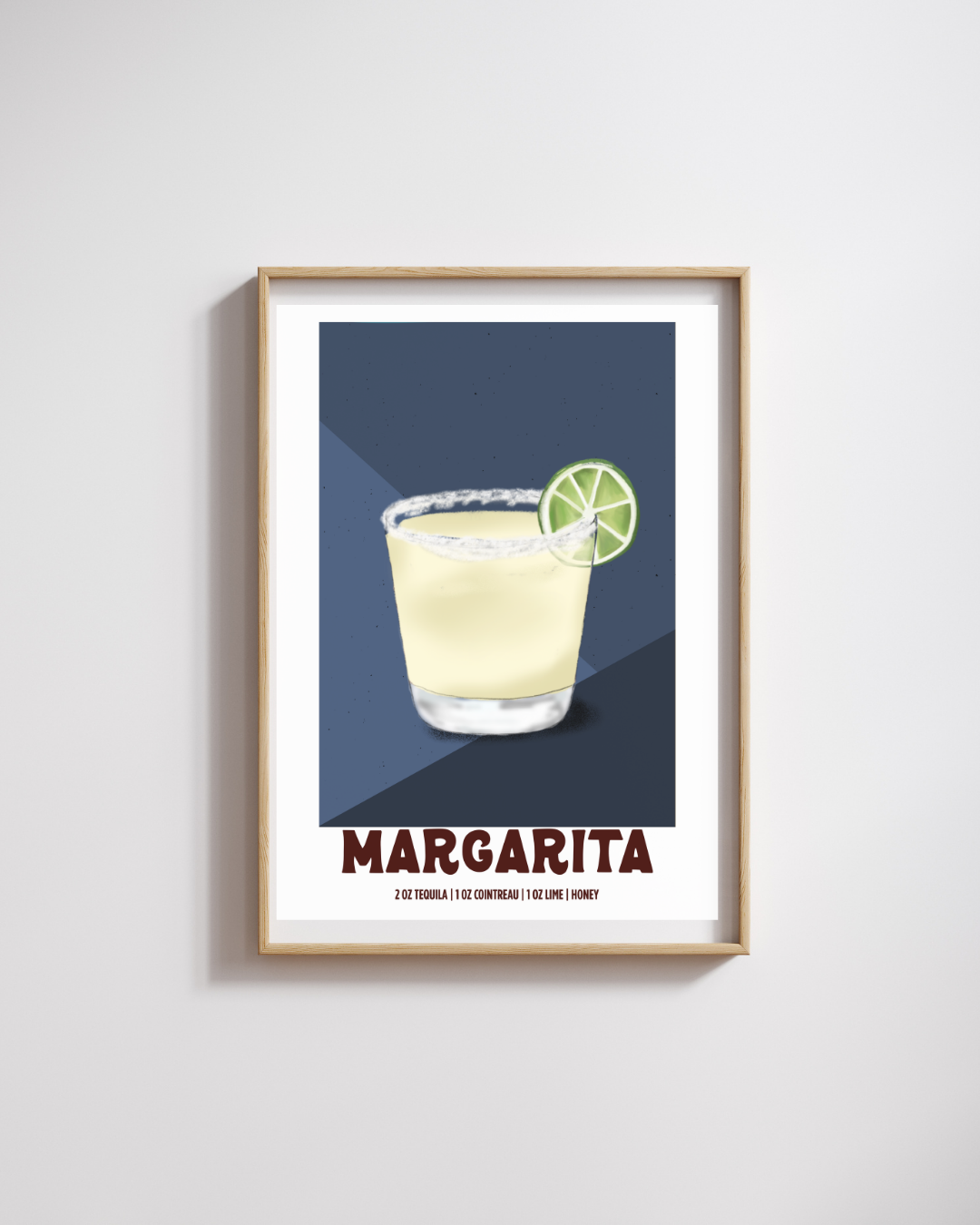 Margarita Poster - Illustrated Cocktail Recipe Wall Art