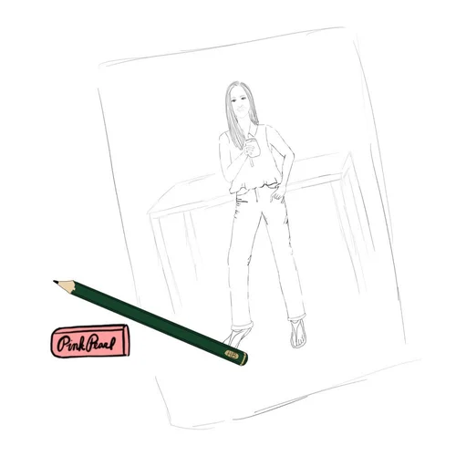 Rough pencil sketch in progress