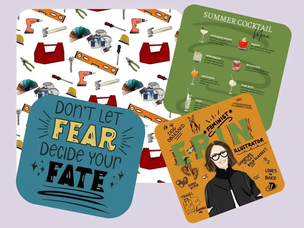Collage of brand illustration work