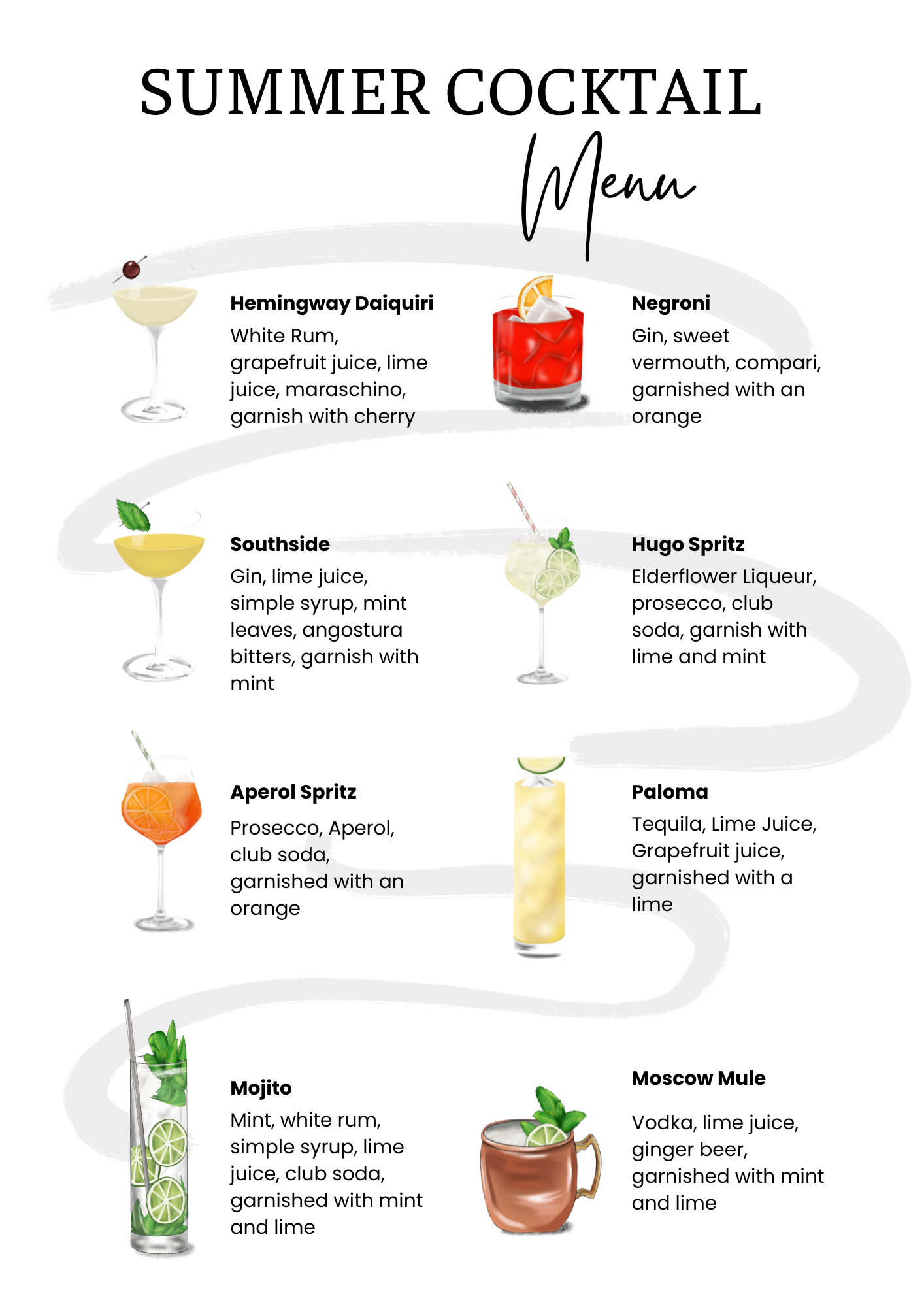 Why Your Bar or Event Needs an Illustrated Cocktail Menu — Denim and Ink