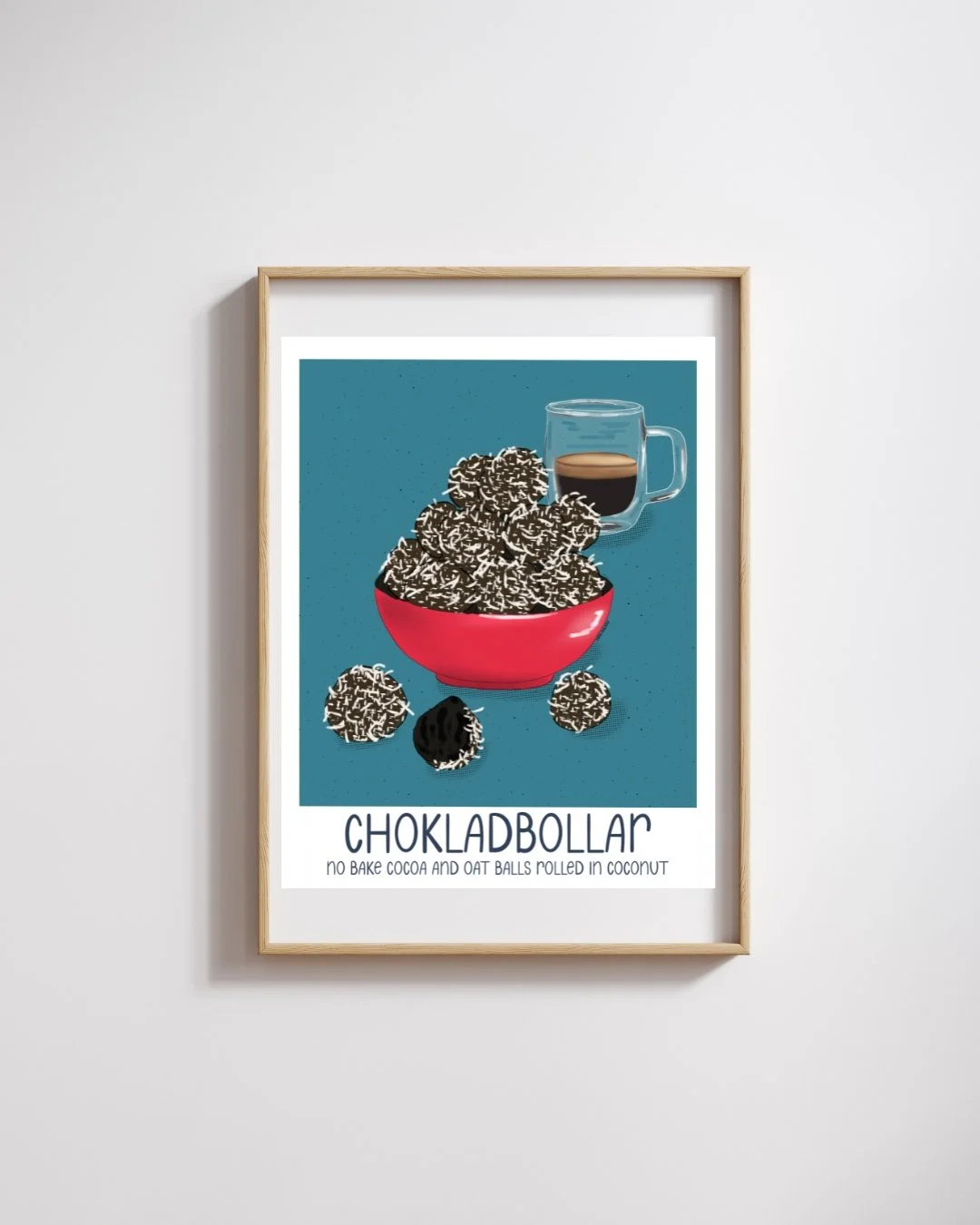 Chokladbollar Poster - Illustrated Swedish Fika Wall Art