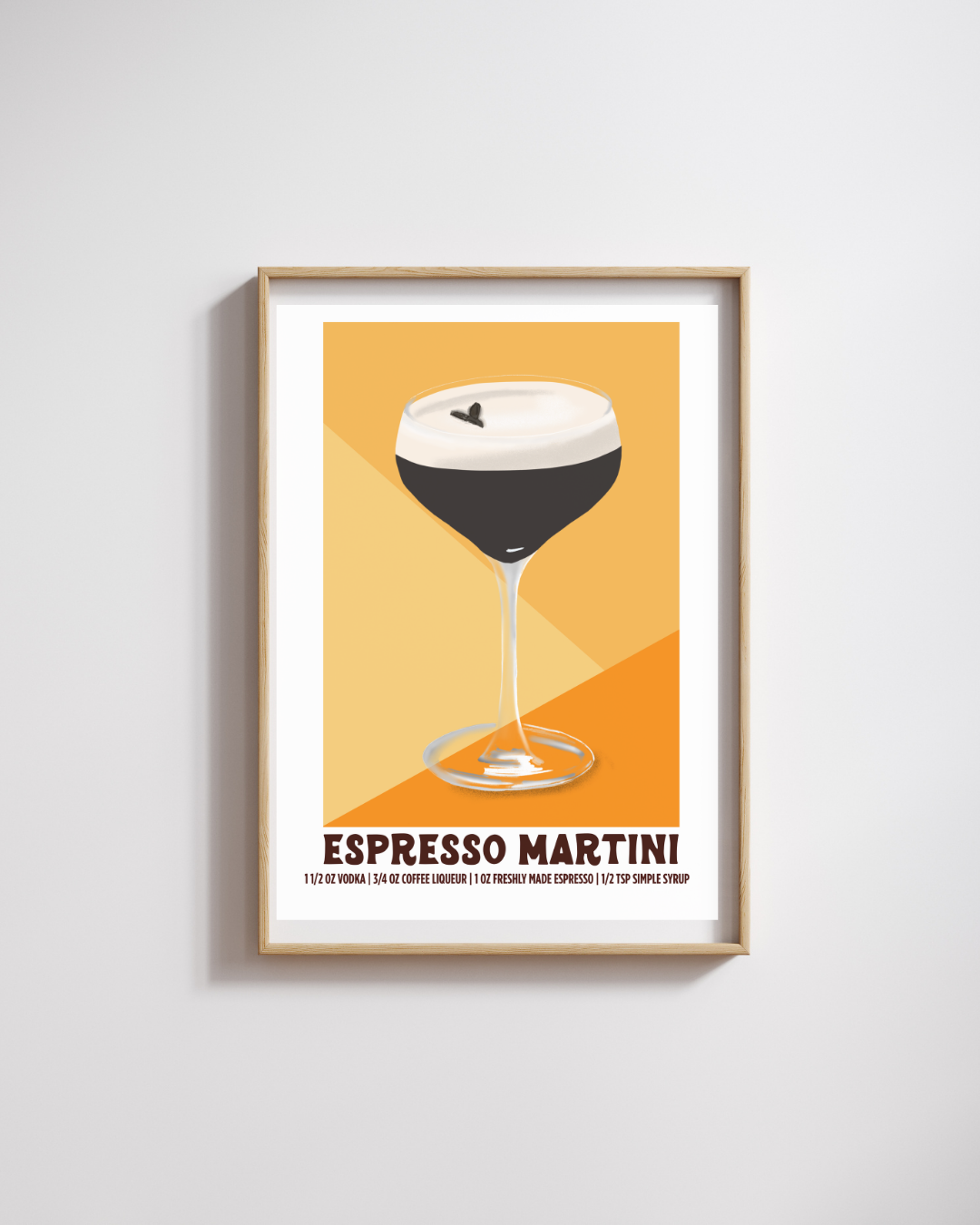Espresso Martini Poster - Illustrated Cocktail Recipe Wall Art