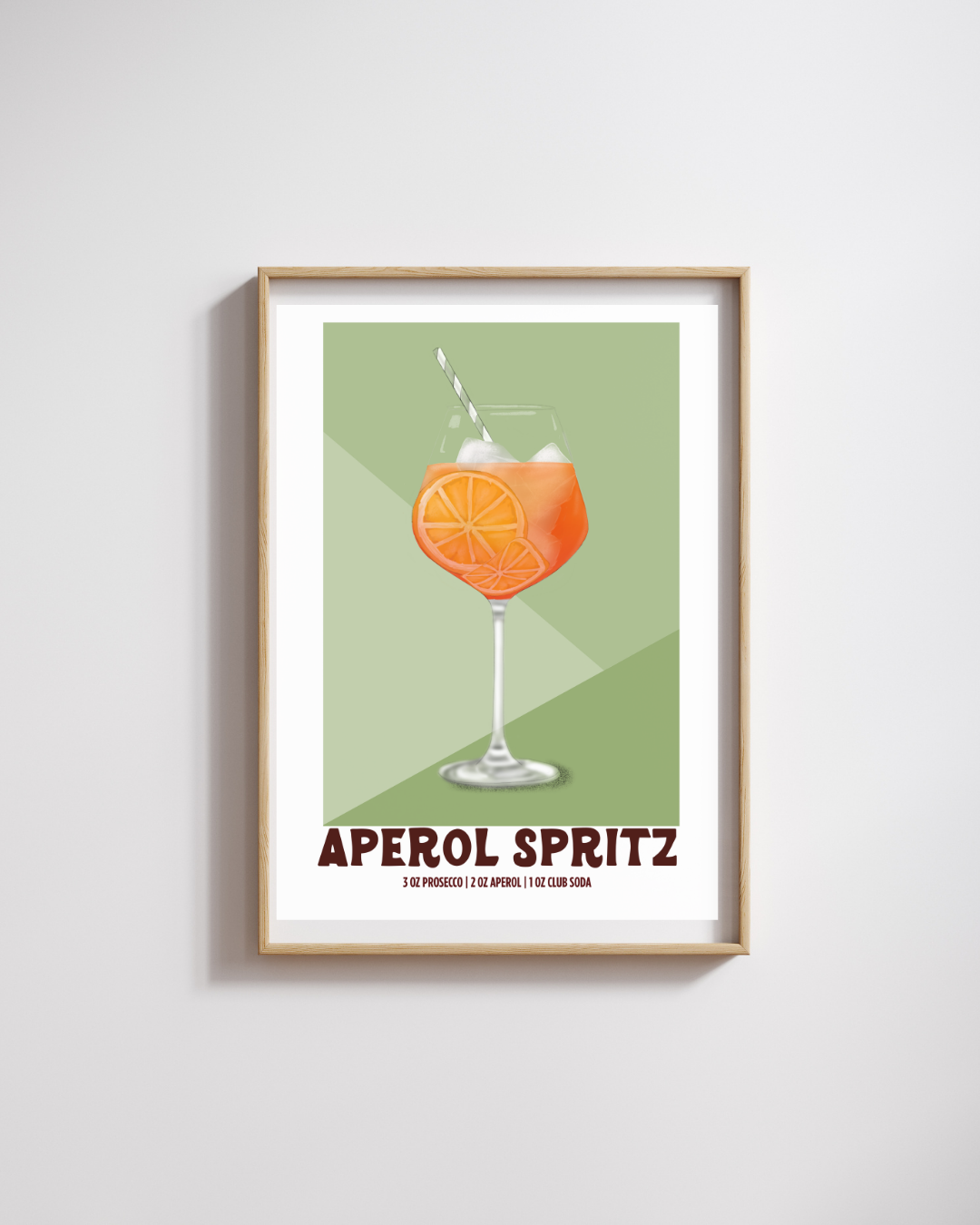 Aperol Spritz Poster - Illustrated Cocktail Recipe Wall Art