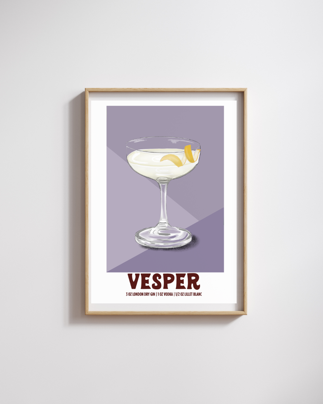 Vesper Poster - Illustrated Cocktail Recipe Wall Art